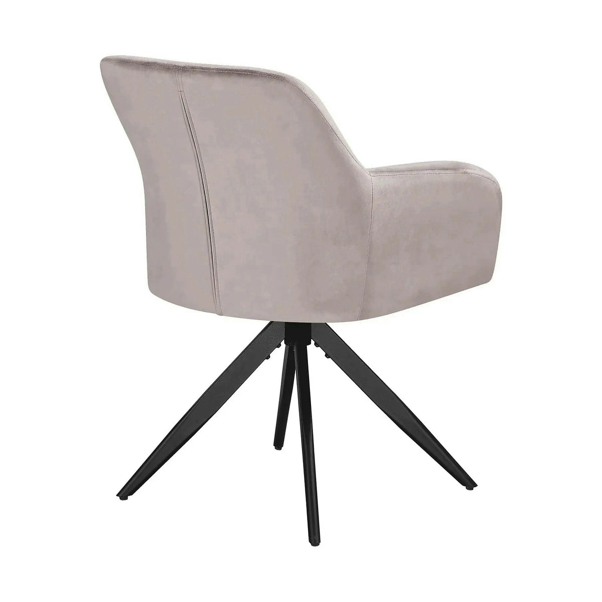 Scaun rotativ MAX, bej inchis/negru, stofa catifelata/metal, 61x61x85 cm