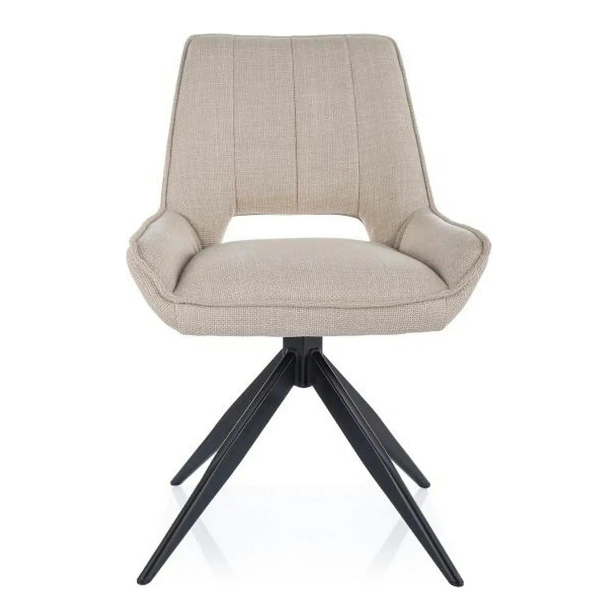 Scaun rotativ TELLO, bej deschis/negru, stofa clasica/metal, 54x46x84 cm