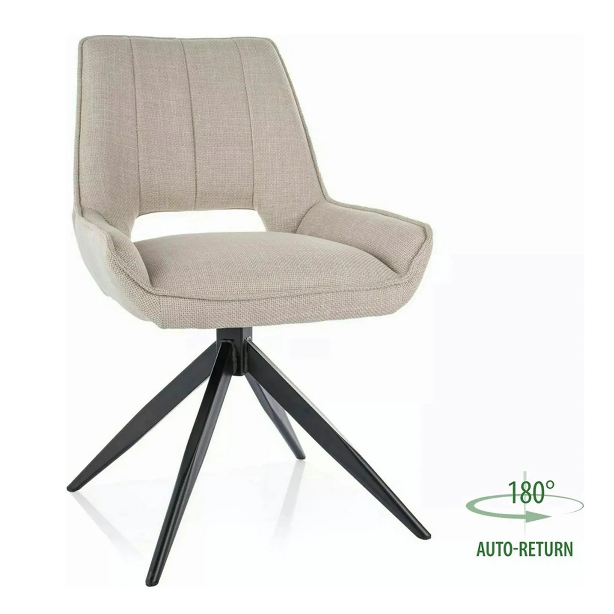 Scaun rotativ TELLO, bej deschis/negru, stofa clasica/metal, 54x46x84 cm