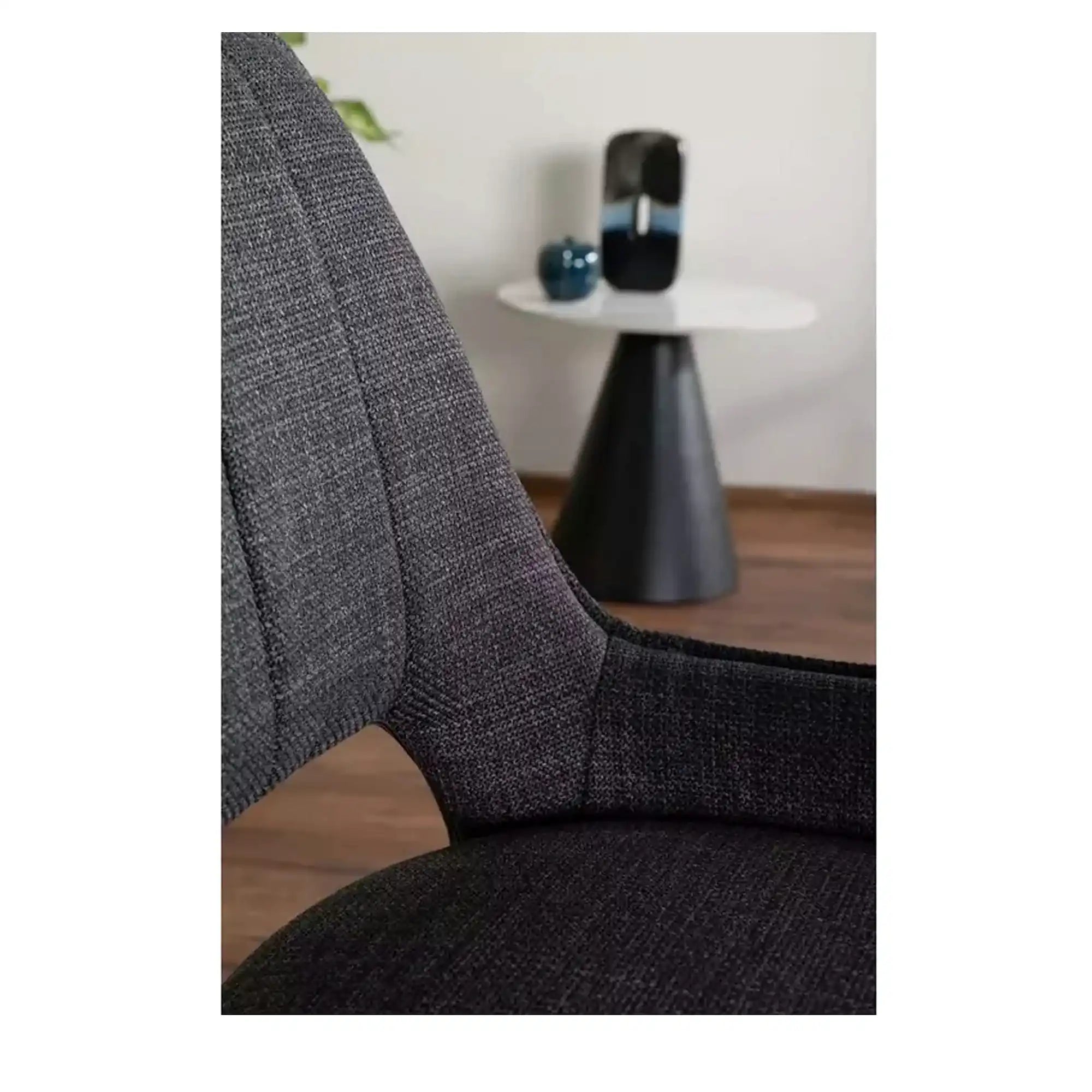 Scaun rotativ TELLO, gri/negru, stofa clasica/metal, 54x46x84 cm
