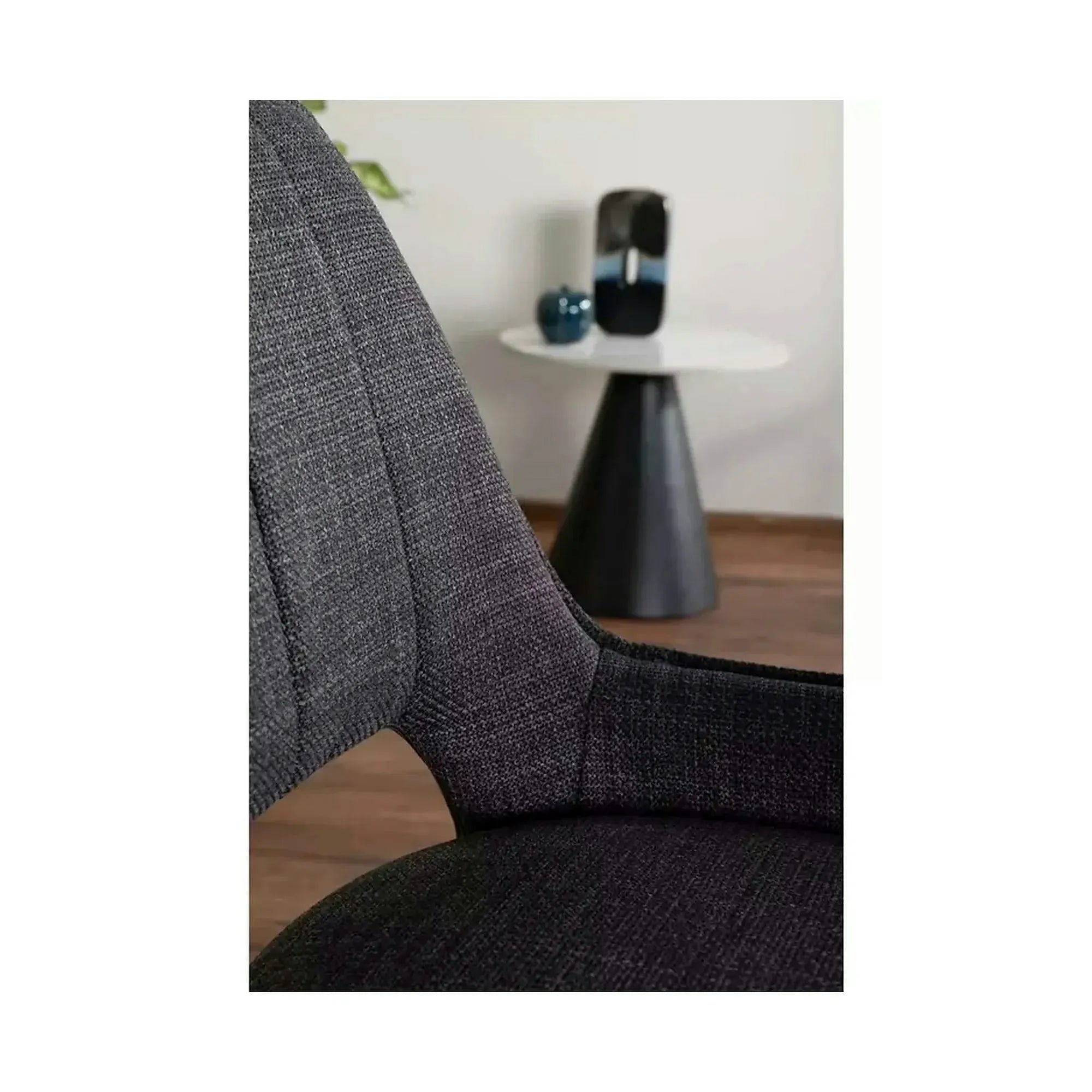 Scaun rotativ TELLO, gri/negru, stofa clasica/metal, 54x46x84 cm