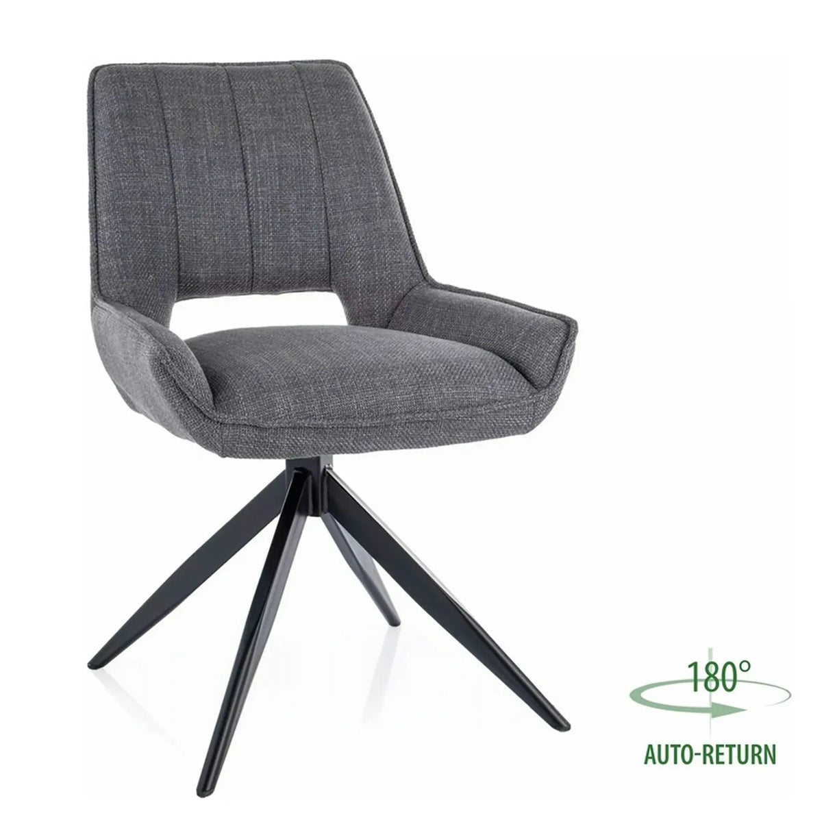 Scaun rotativ TELLO, gri/negru, stofa clasica/metal, 54x46x84 cm