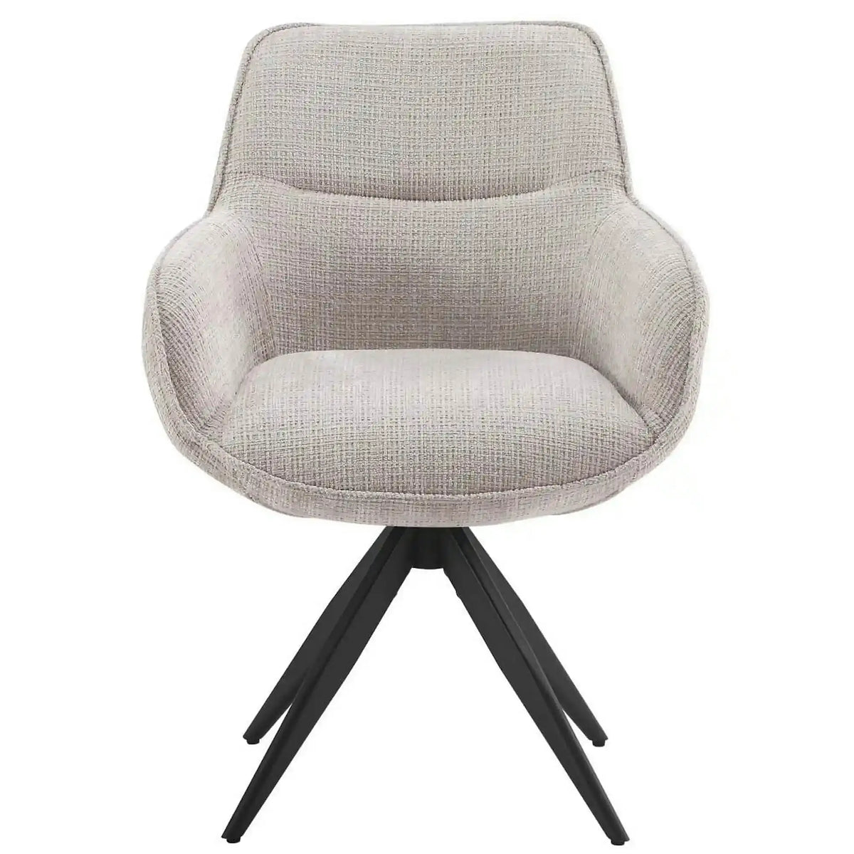Scaun rotativ TURIN, bej/negru, stofa clasica/metal, 65x62x86 cm