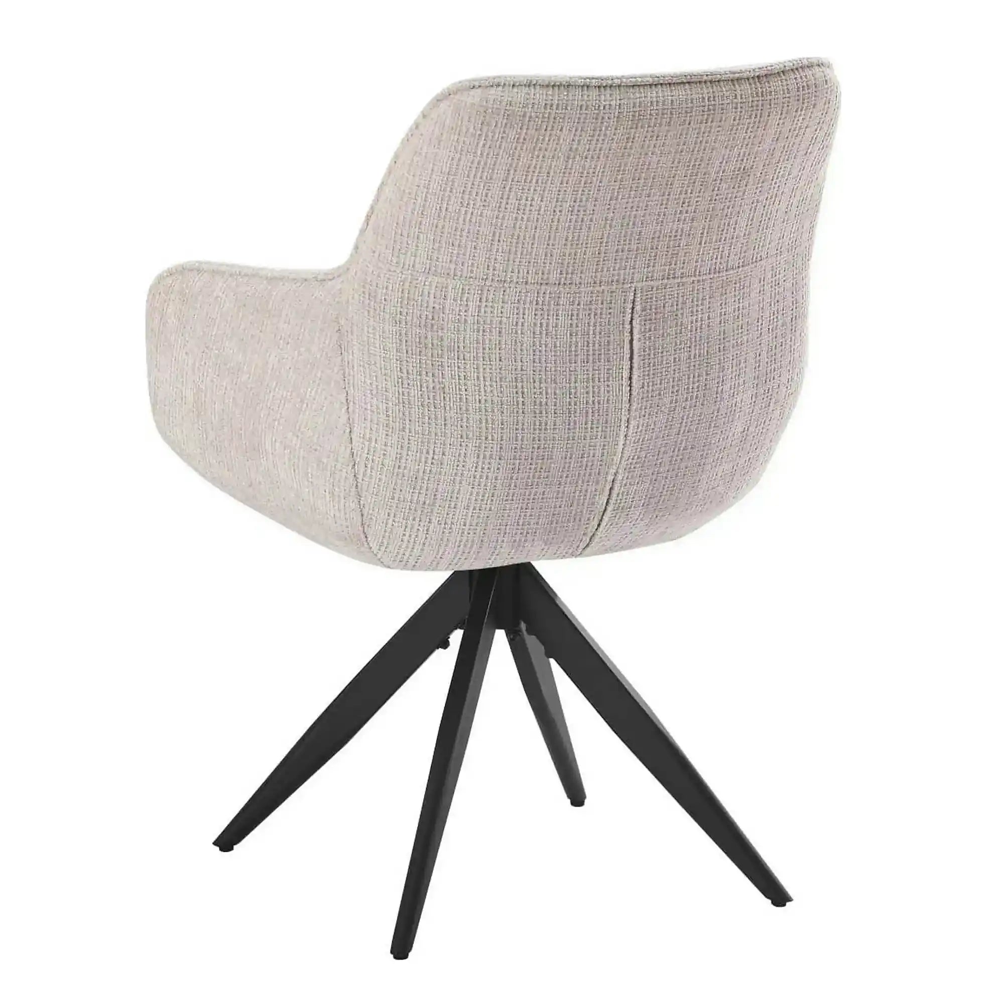 Scaun rotativ TURIN, bej/negru, stofa clasica/metal, 65x62x86 cm