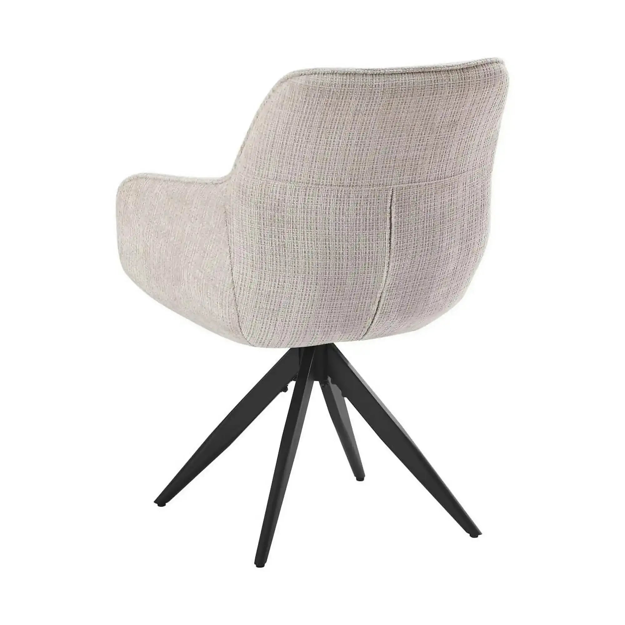 Scaun rotativ TURIN, bej/negru, stofa clasica/metal, 65x62x86 cm