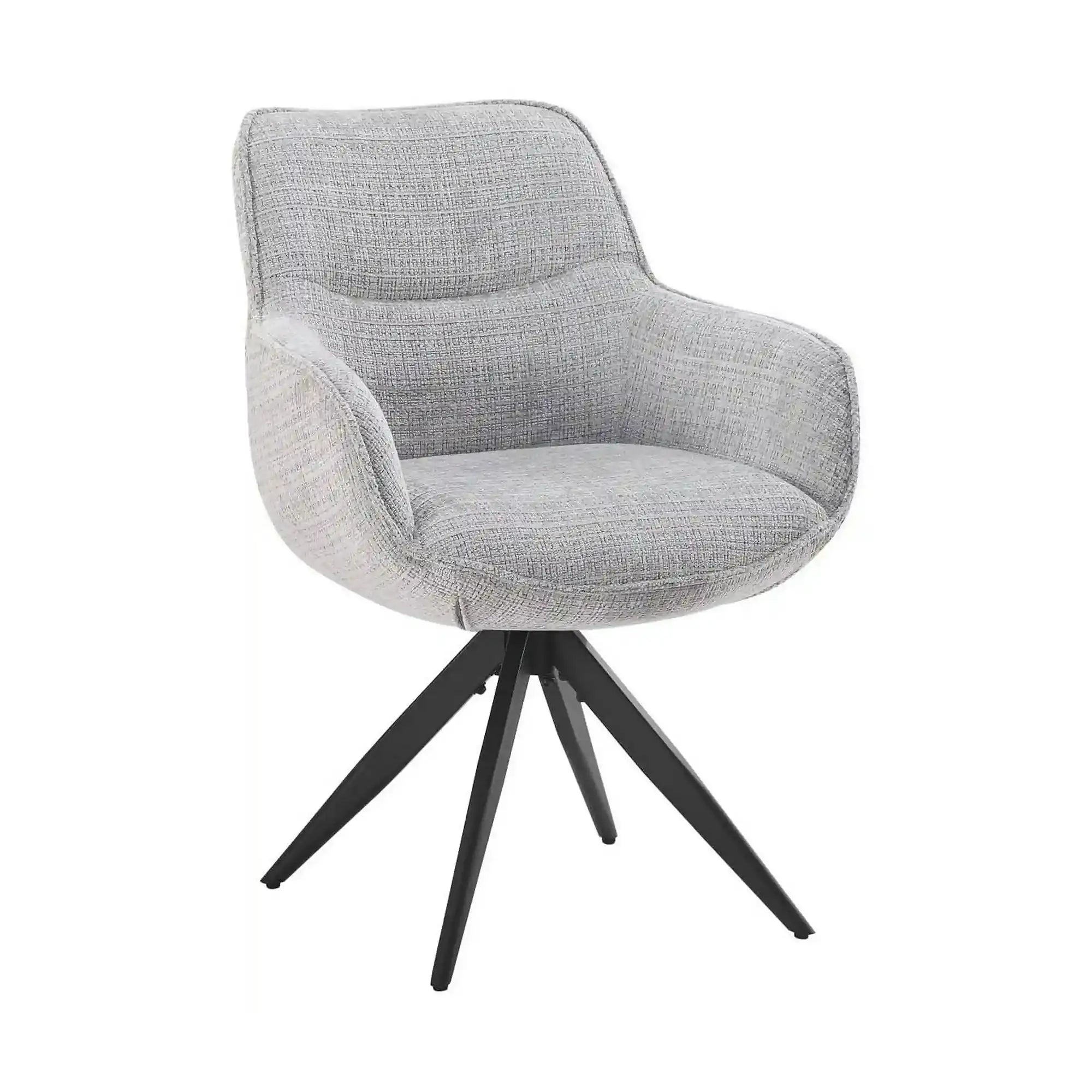 Scaun rotativ TURIN, gri deschis/negru, stofa clasica/metal, 65x62x86 cm