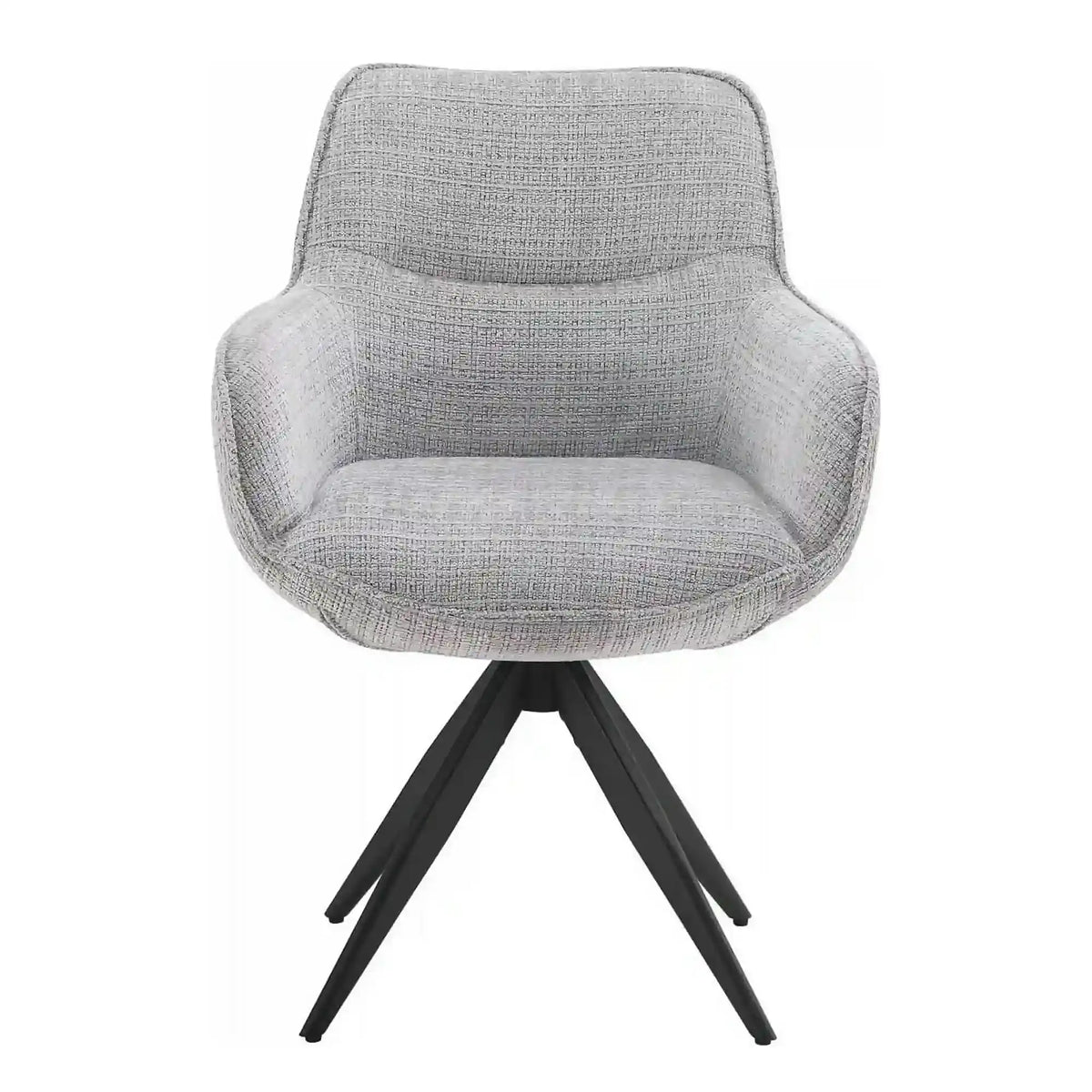 Scaun rotativ TURIN, gri deschis/negru, stofa clasica/metal, 65x62x86 cm