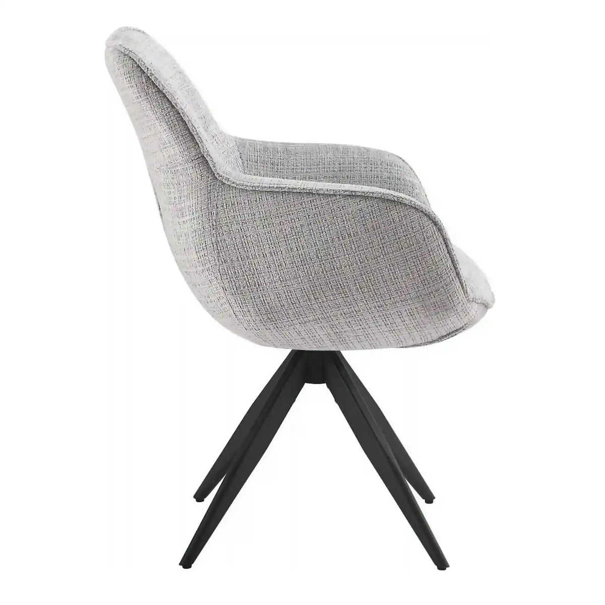 Scaun rotativ TURIN, gri deschis/negru, stofa clasica/metal, 65x62x86 cm