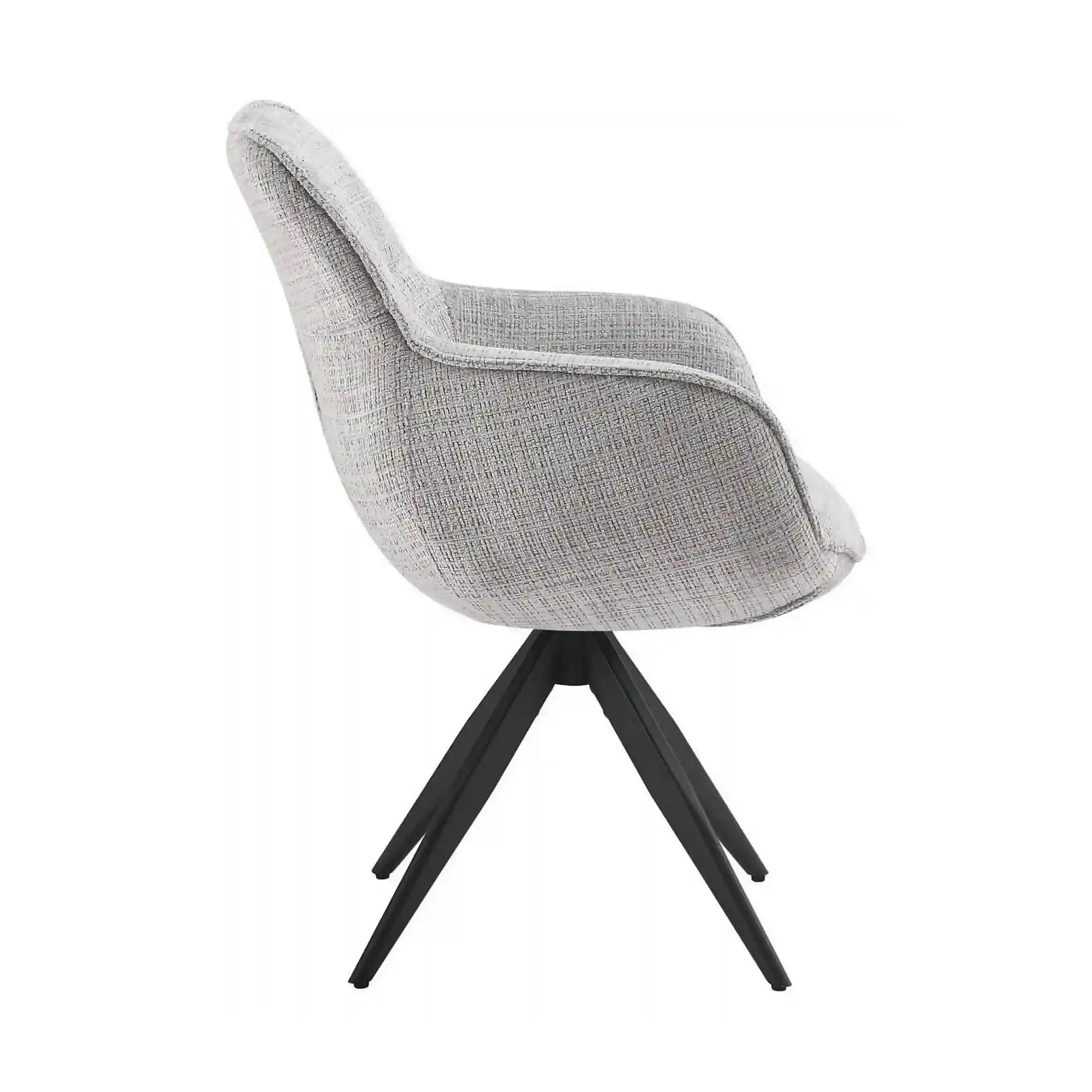 Scaun rotativ TURIN, gri deschis/negru, stofa clasica/metal, 65x62x86 cm