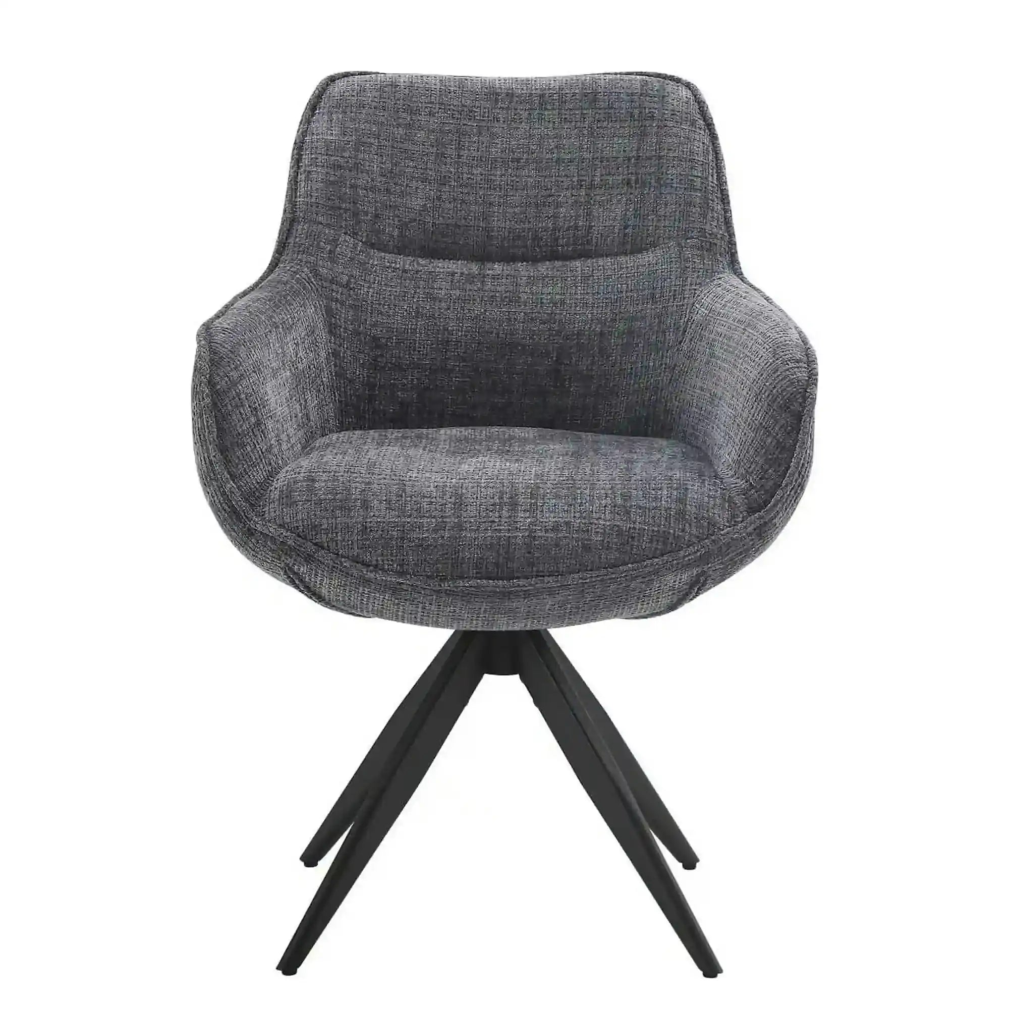 Scaun rotativ TURIN, gri inchis/negru, stofa clasica/metal, 65x62x86 cm