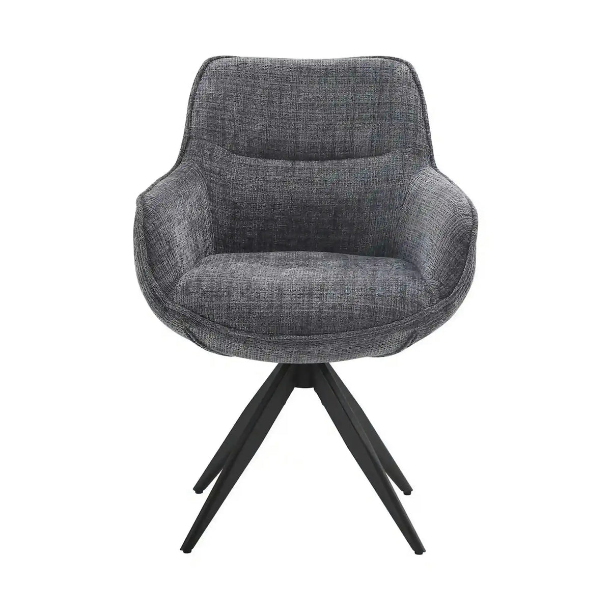 Scaun rotativ TURIN, gri inchis/negru, stofa clasica/metal, 65x62x86 cm