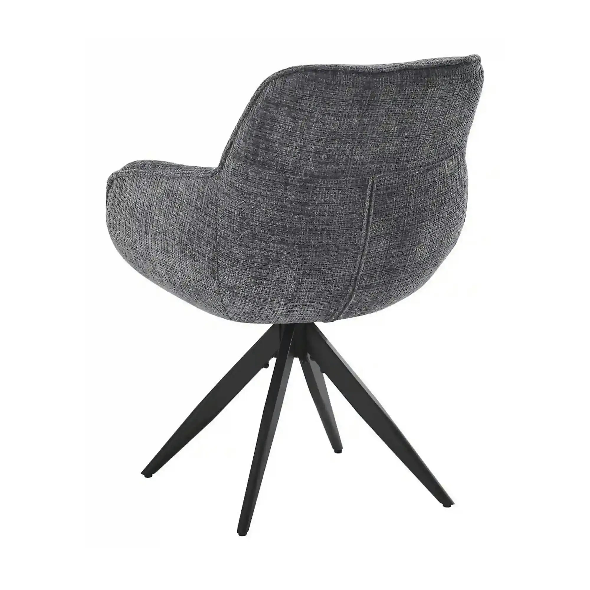 Scaun rotativ TURIN, gri inchis/negru, stofa clasica/metal, 65x62x86 cm