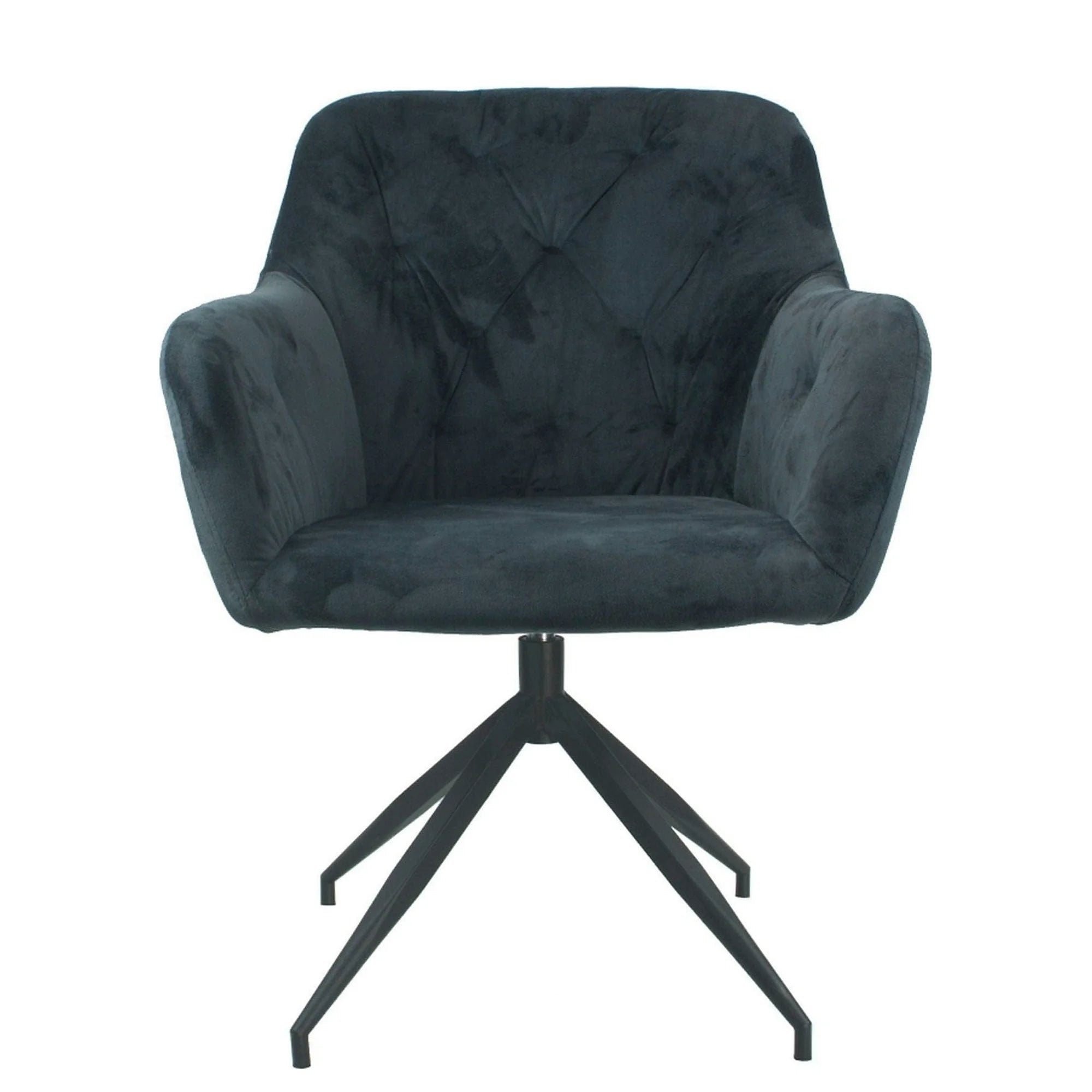 Scaun rotativ VELEZA NEW, gri inchis/negru, stofa catifelata/metal, 66x66x83 cm