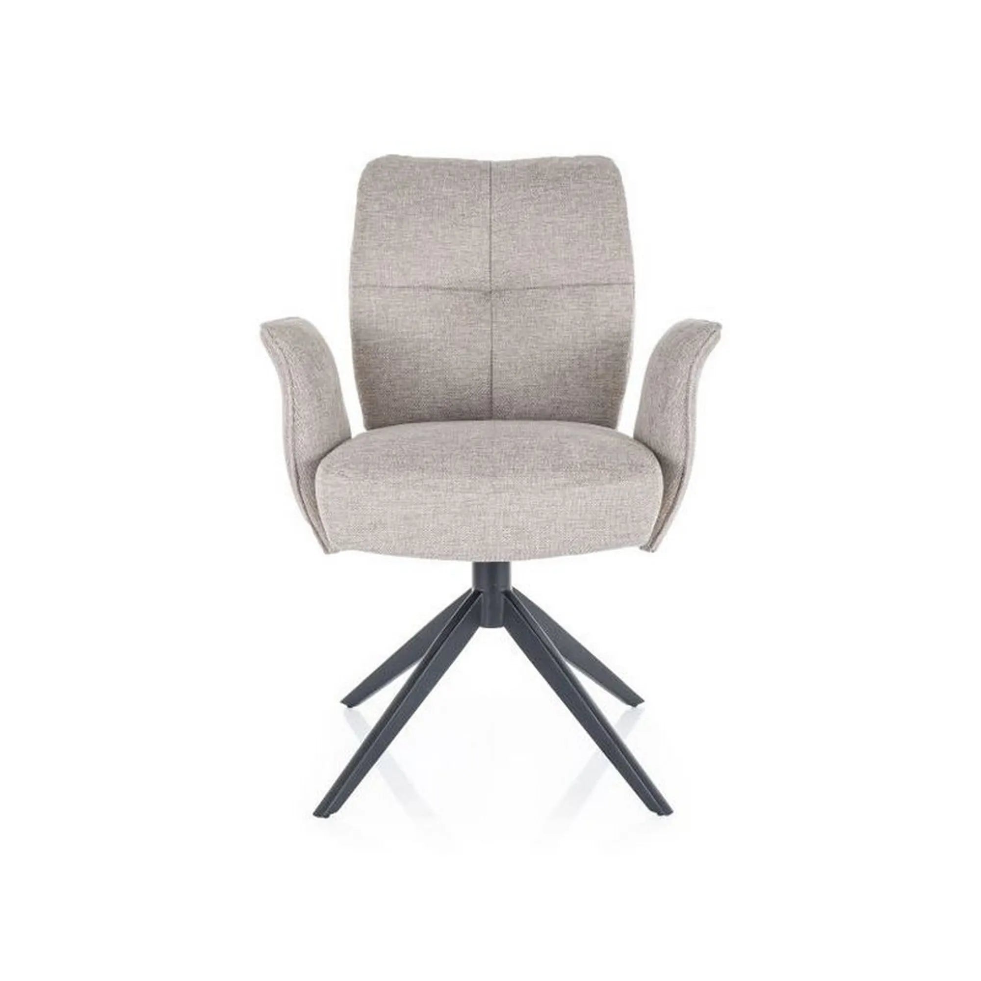 Scaun rotativ WING, bej deschis/negru, stofa clasica/metal, 66x45x90 cm