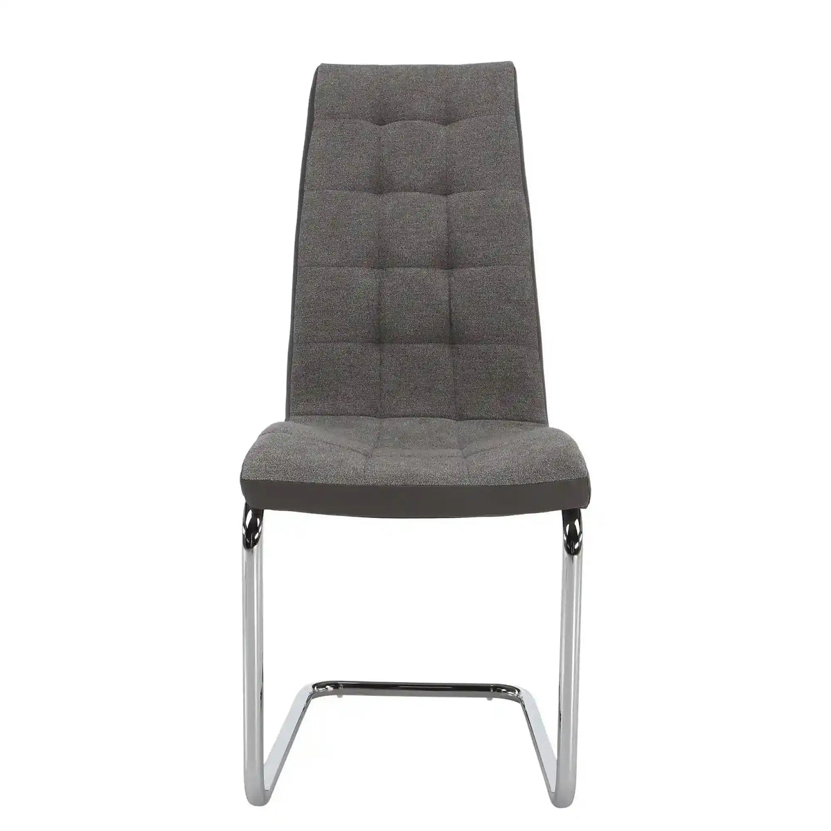 Scaun SALOMA NEW, gri, stofa clasica/pielele ecologica/metal, 42x56.5x105 cm
