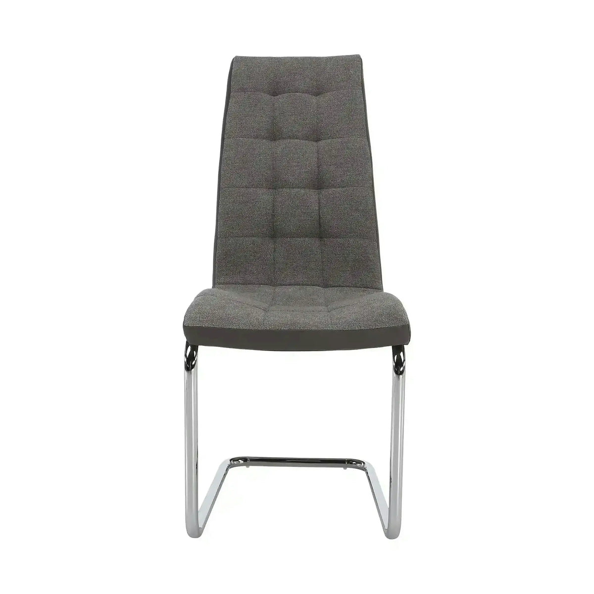 Scaun SALOMA NEW, gri, stofa clasica/pielele ecologica/metal, 42x56.5x105 cm