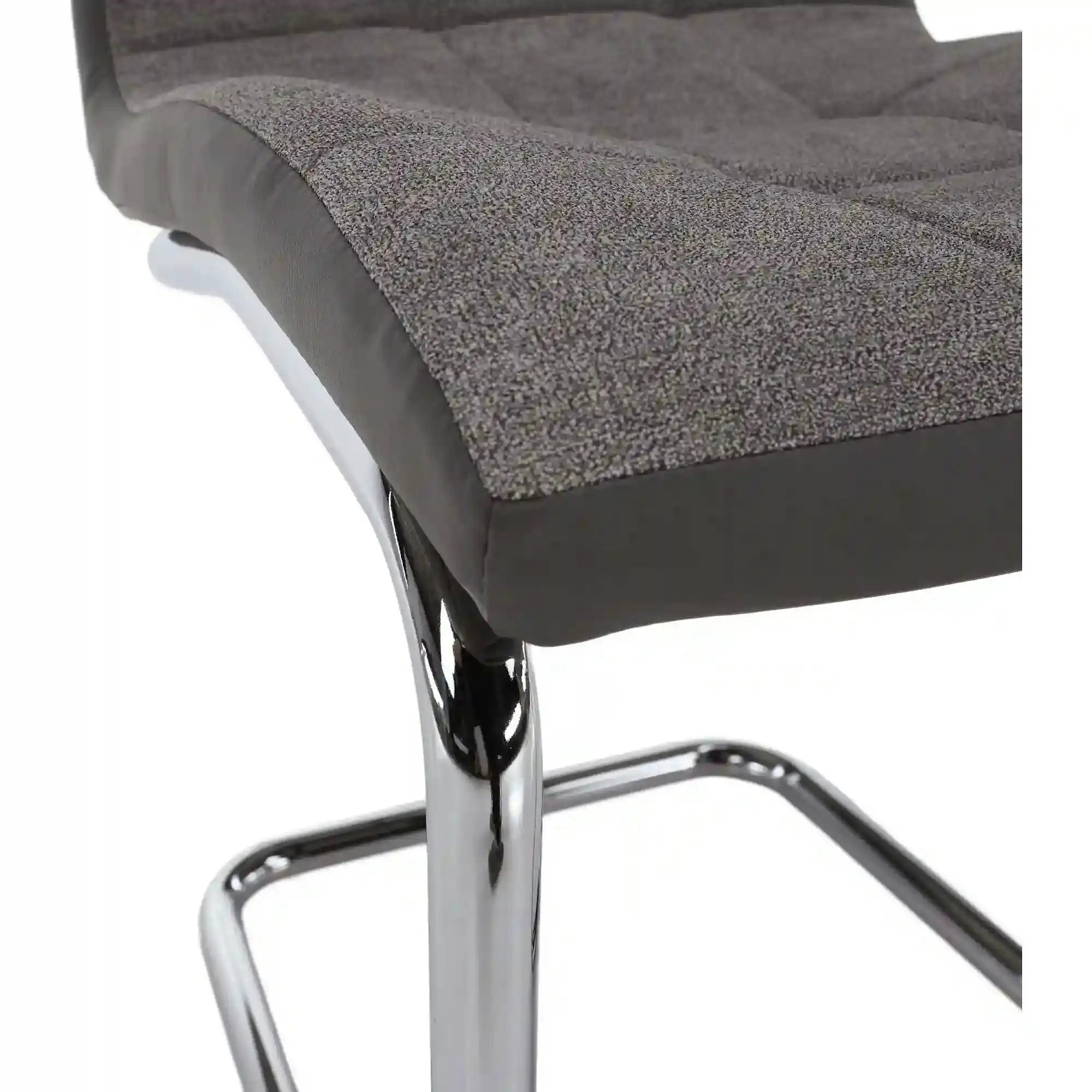 Scaun SALOMA NEW, gri, stofa clasica/pielele ecologica/metal, 42x56.5x105 cm