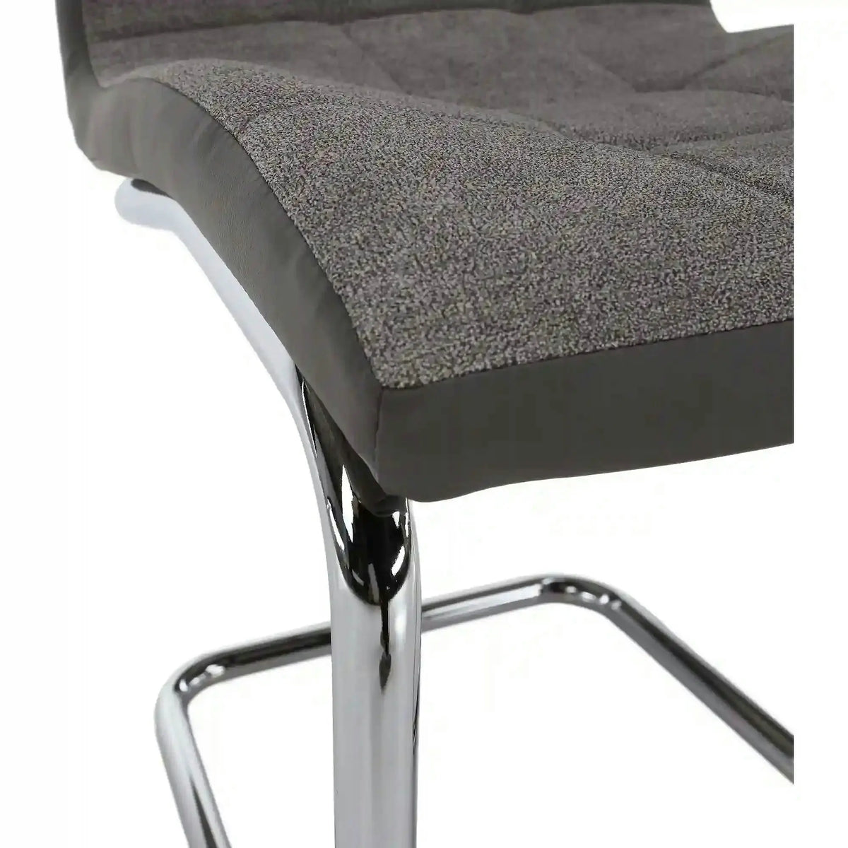 Scaun SALOMA NEW, gri, stofa clasica/pielele ecologica/metal, 42x56.5x105 cm
