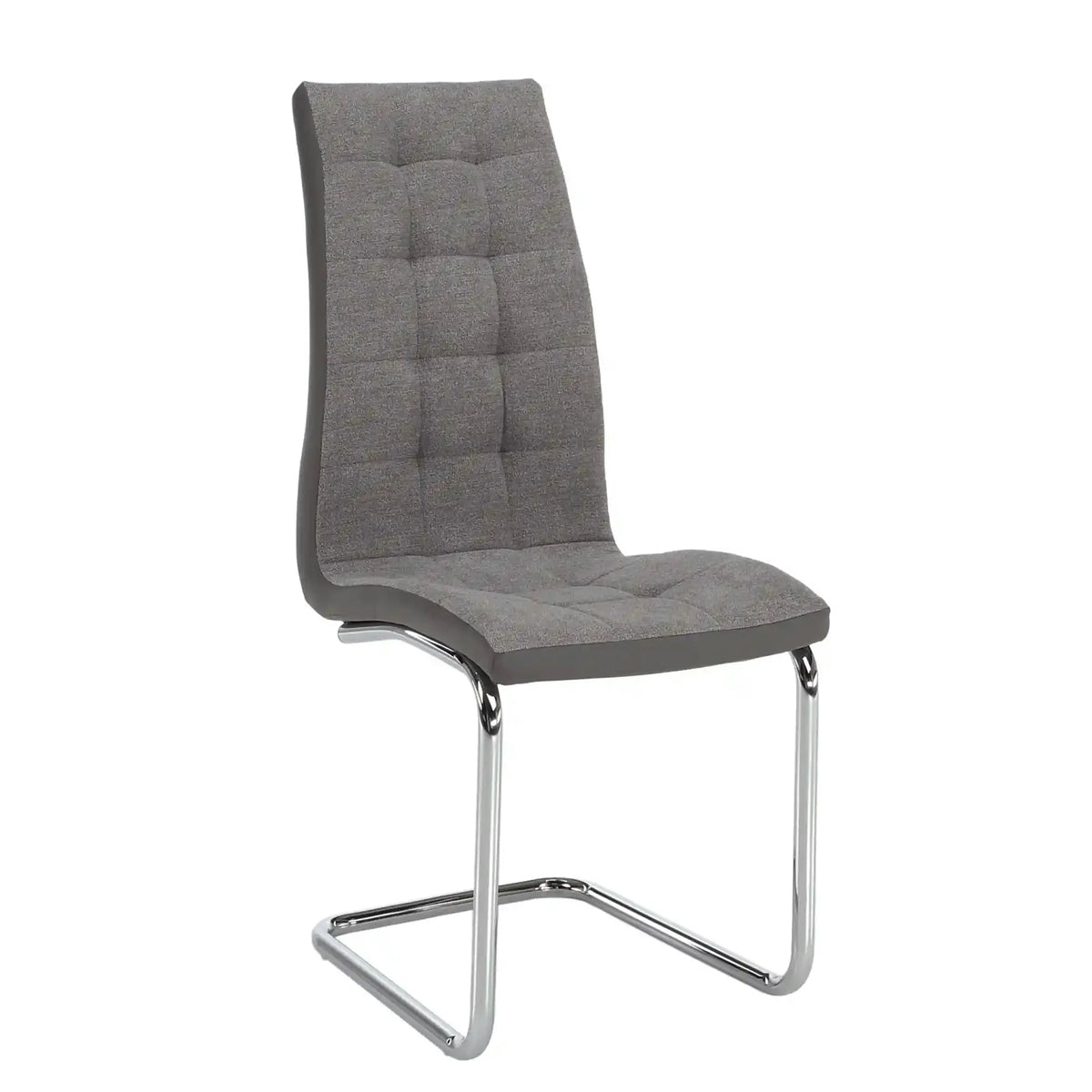 Scaun SALOMA NEW, gri, stofa clasica/pielele ecologica/metal, 42x56.5x105 cm