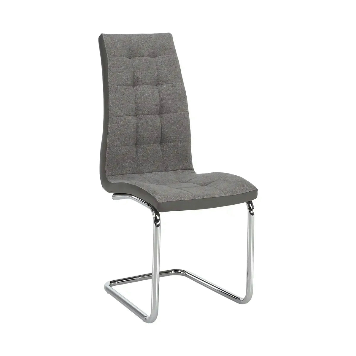Scaun SALOMA NEW, gri, stofa clasica/pielele ecologica/metal, 42x56.5x105 cm
