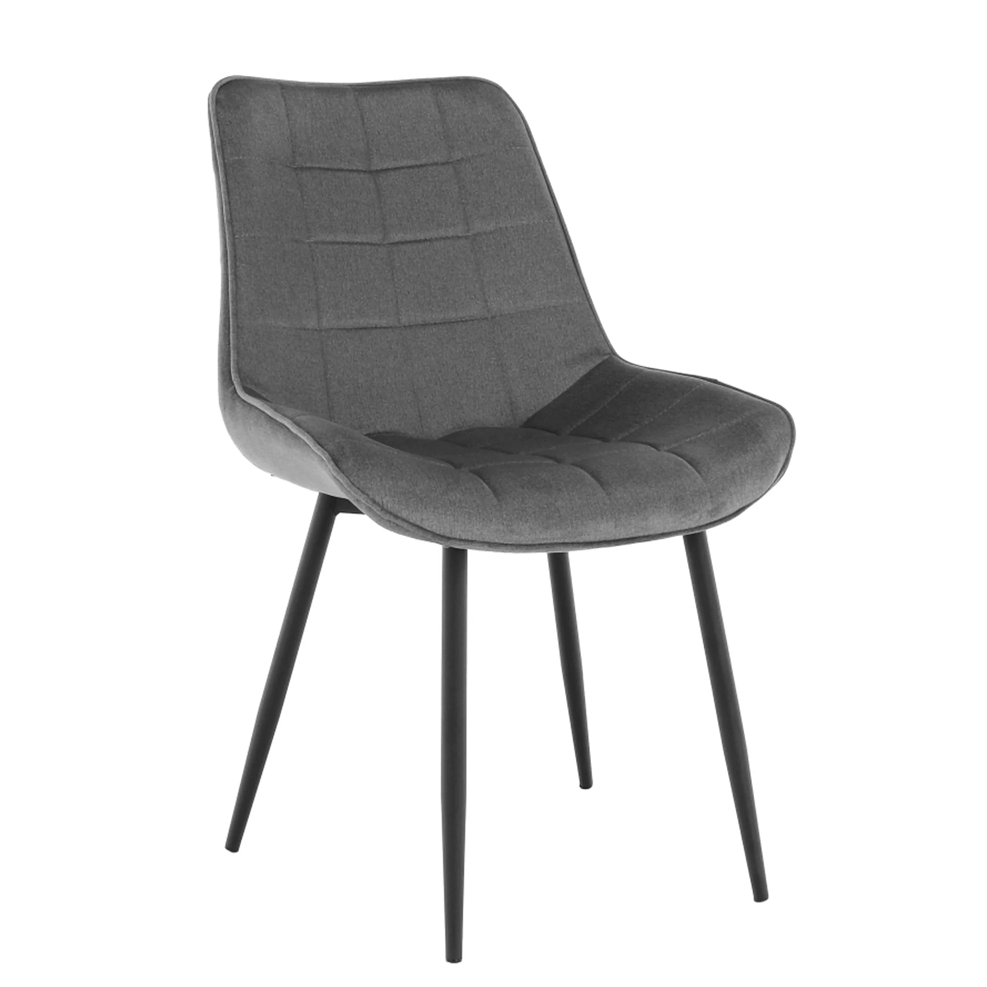 Scaun SARIN, gri/negru, catifea/metal, 54x64x82 cm