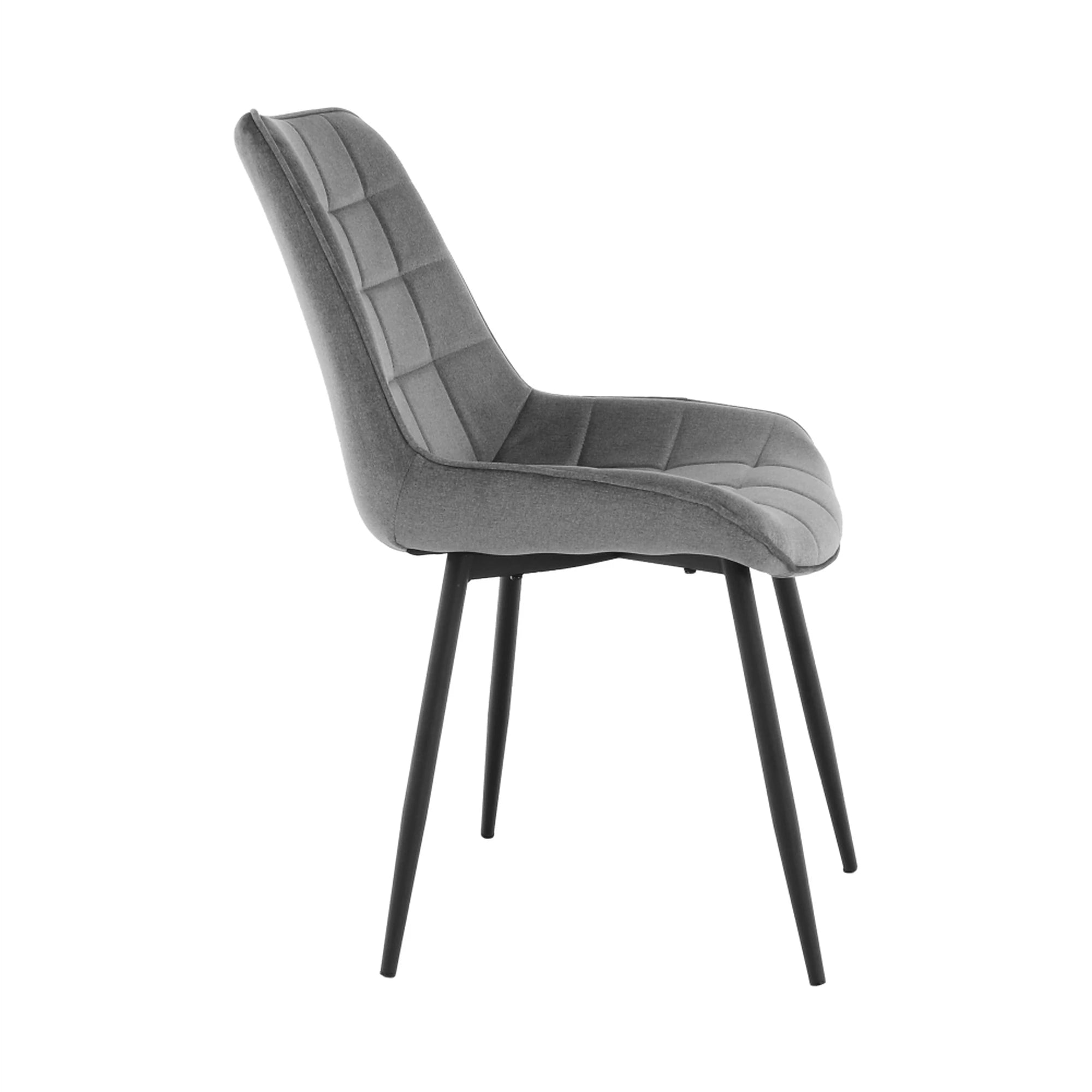 Scaun SARIN, gri/negru, catifea/metal, 54x64x82 cm
