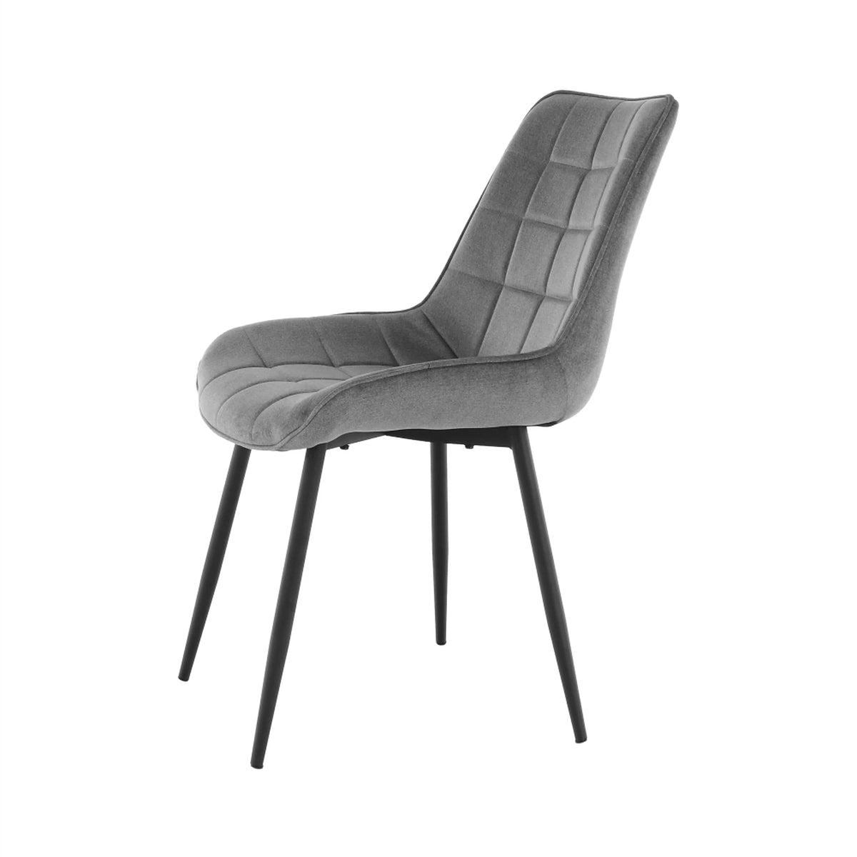 Scaun SARIN, gri/negru, catifea/metal, 54x64x82 cm