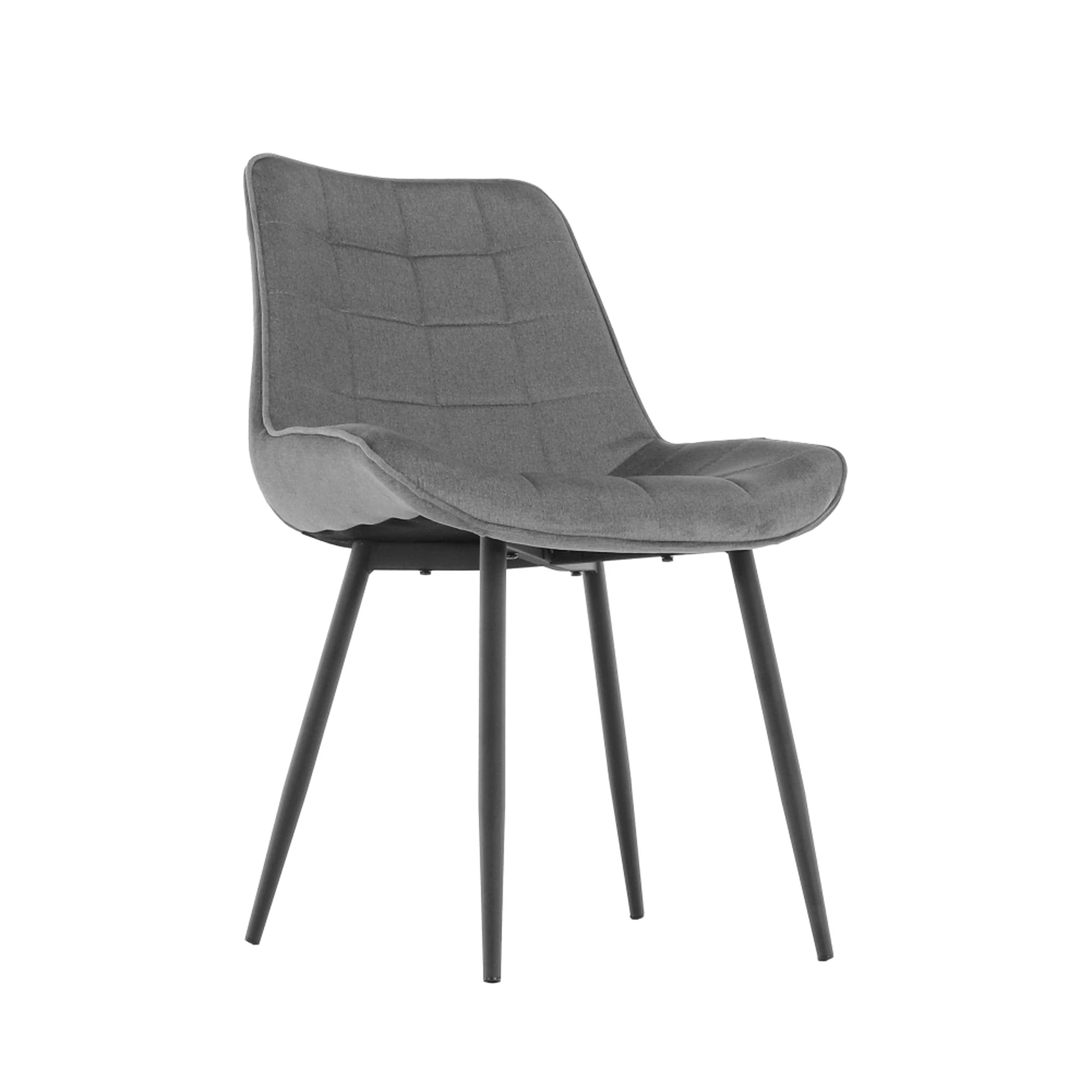 Scaun SARIN, gri/negru, catifea/metal, 54x64x82 cm