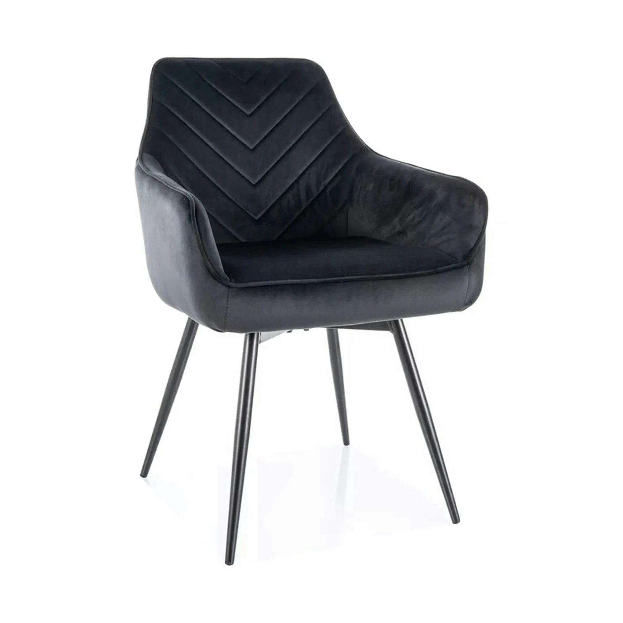 Scaun SERVIO, negru - Bluvel 19, stofa catifelata/metal, 55x58x88 cm