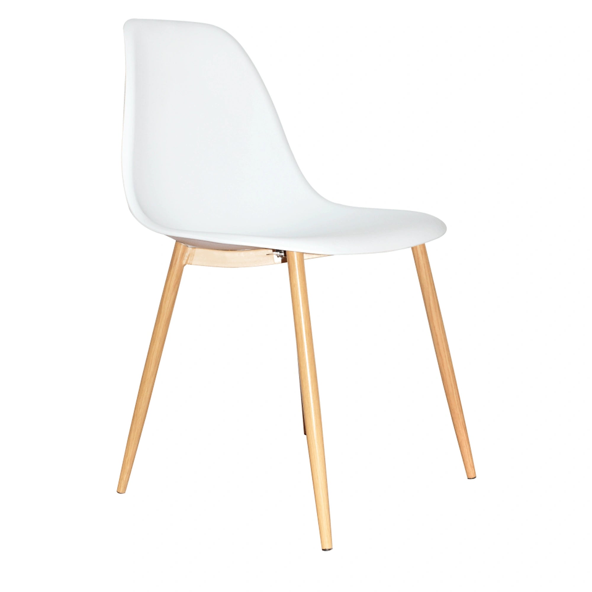 Scaun SINTIA, alb/stejar, plastic/metal, 46x53x85 cm