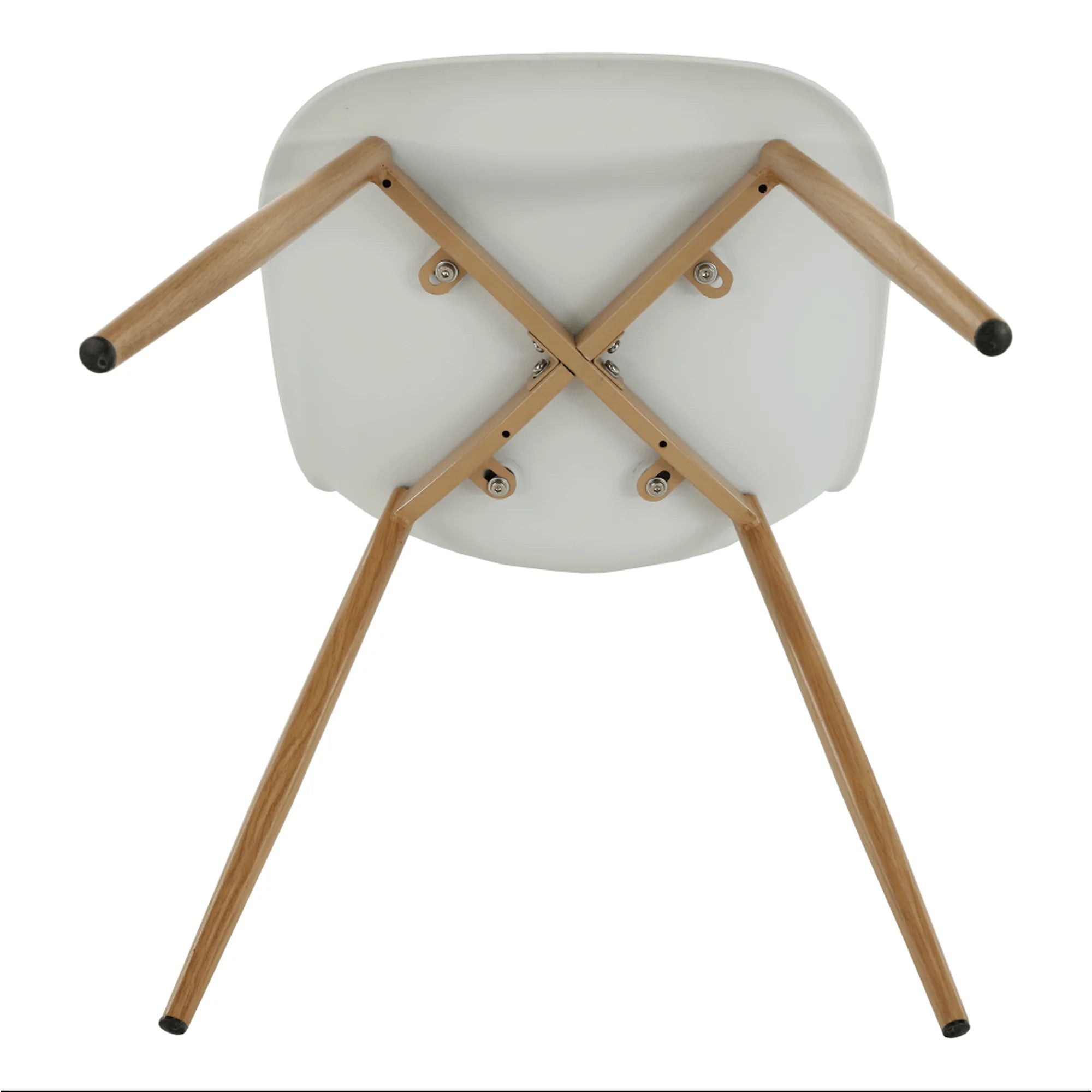 Scaun SINTIA, alb/stejar, plastic/metal, 46x53x85 cm