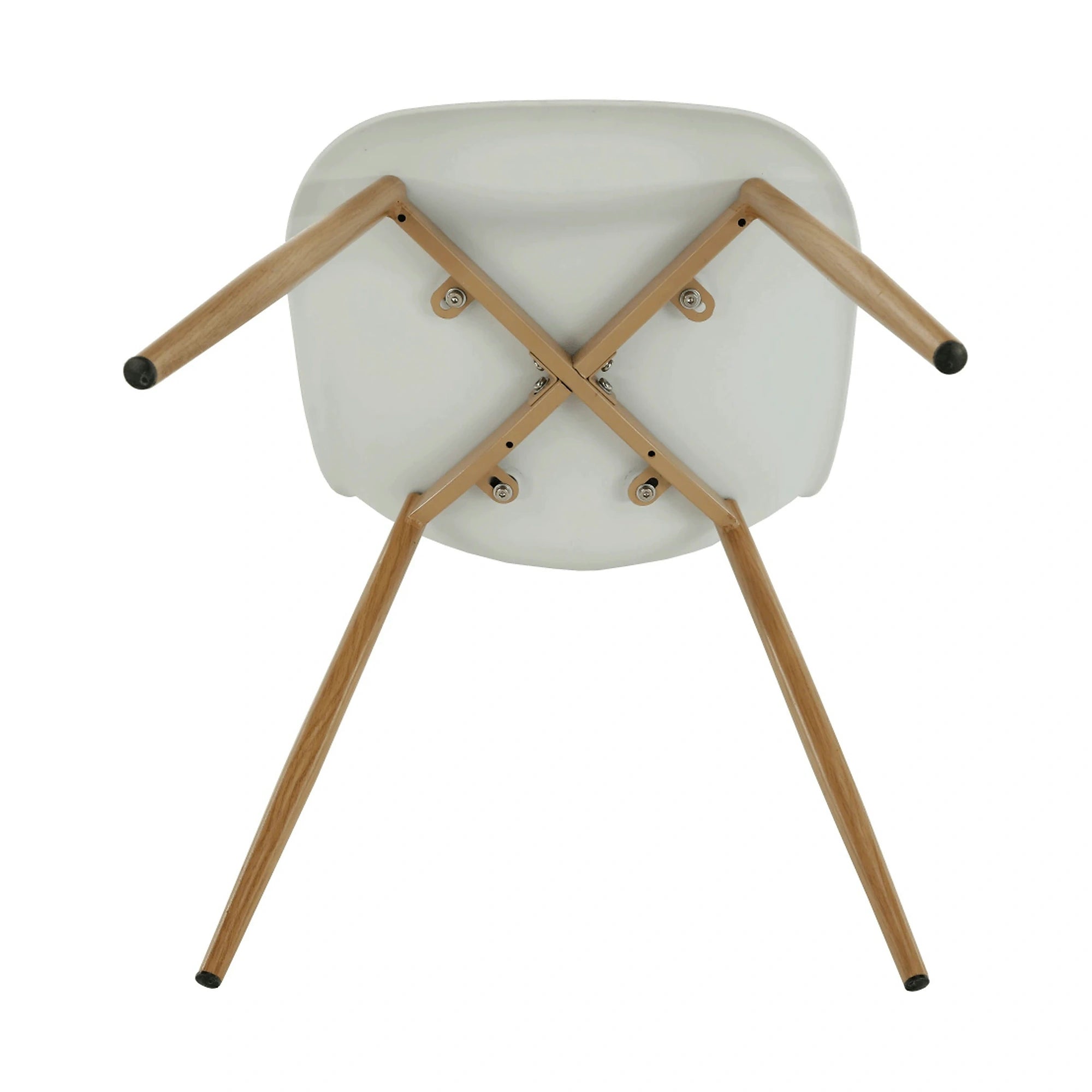 Scaun SINTIA, alb/stejar, plastic/metal, 46x53x85 cm