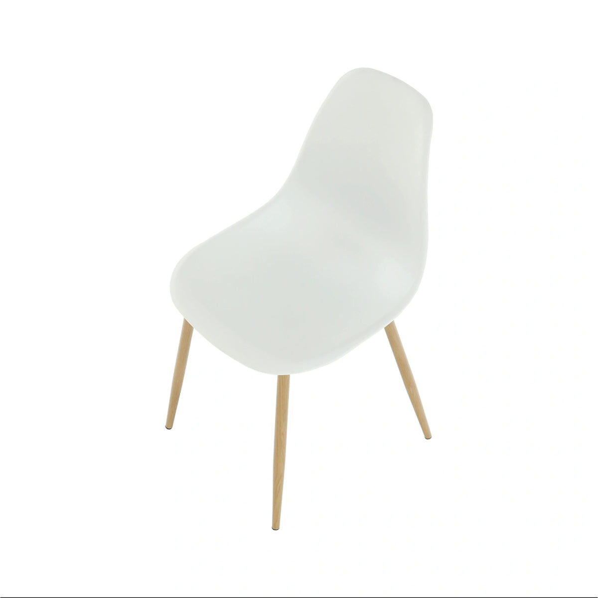 Scaun SINTIA, alb/stejar, plastic/metal, 46x53x85 cm