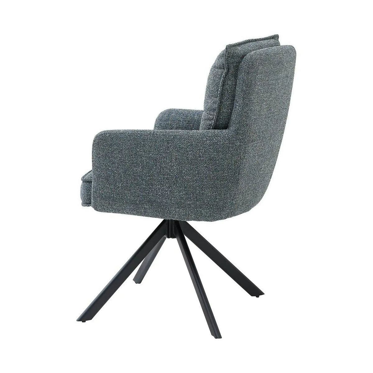 Scaun SOFIA, gri inchis/negru, stofa clasica/metal, 61x66x93 cm
