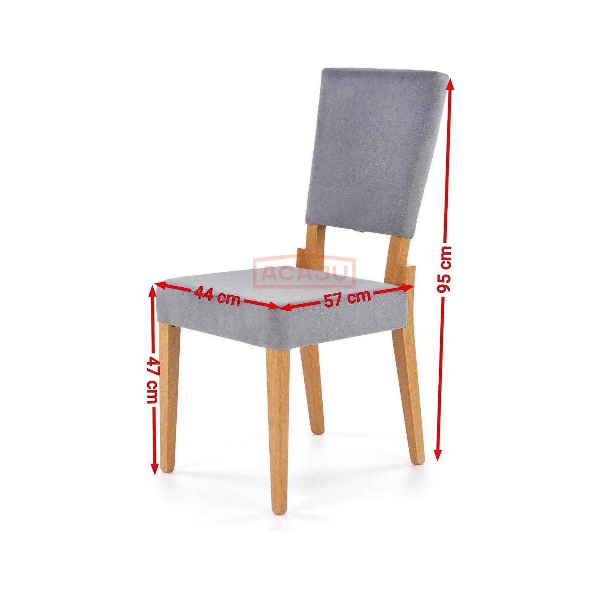 Scaun SORBUS, gri/stejar miere, stofa clasica, 44x57x95 cm