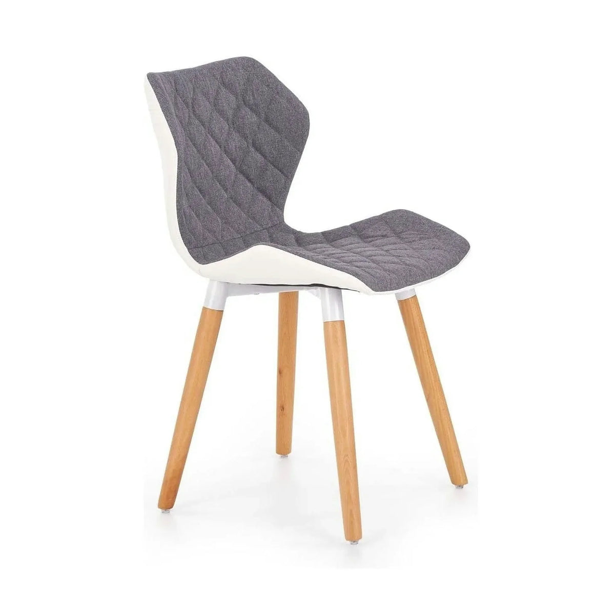 Scaun sufragerie K277, gri/alb/stejar, stofa clasica/lemn, 48x51x76 cm