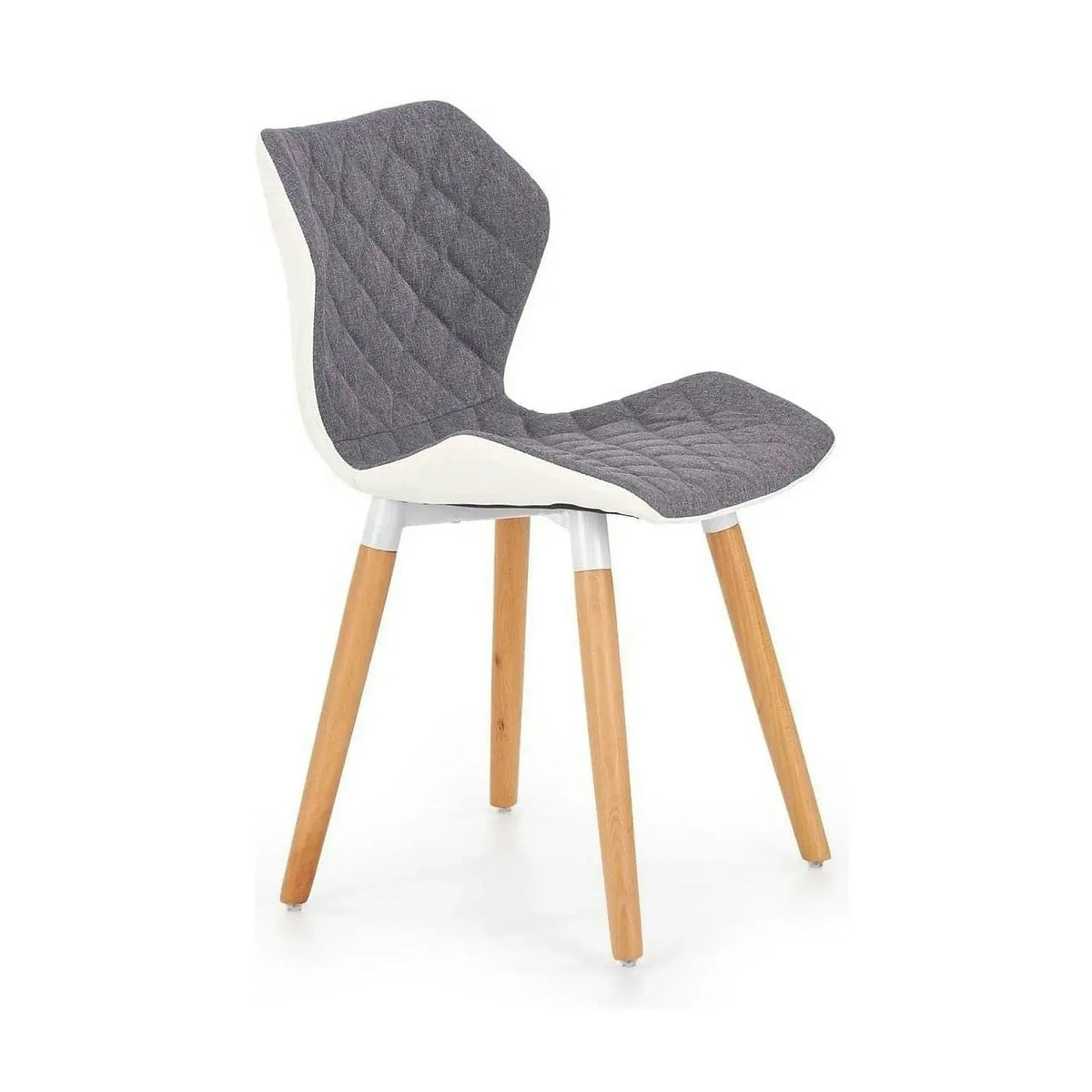 Scaun sufragerie K277, gri/alb/stejar, stofa clasica/lemn, 48x51x76 cm