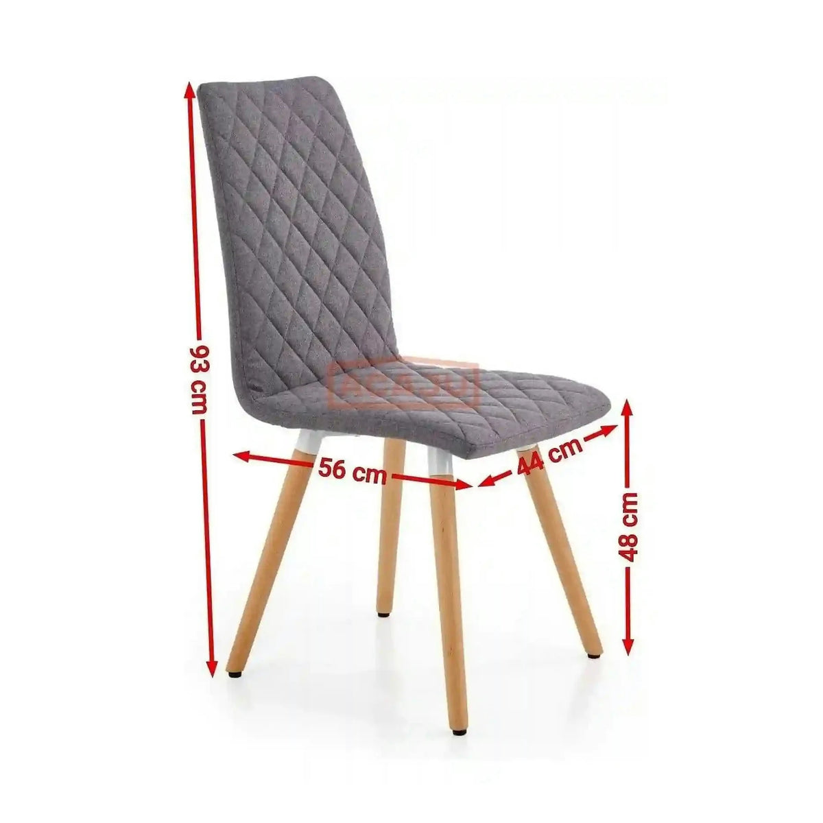 Scaun sufragerie K282, gri/stejar, stofa clasica/lemn, 44X56X93 CM