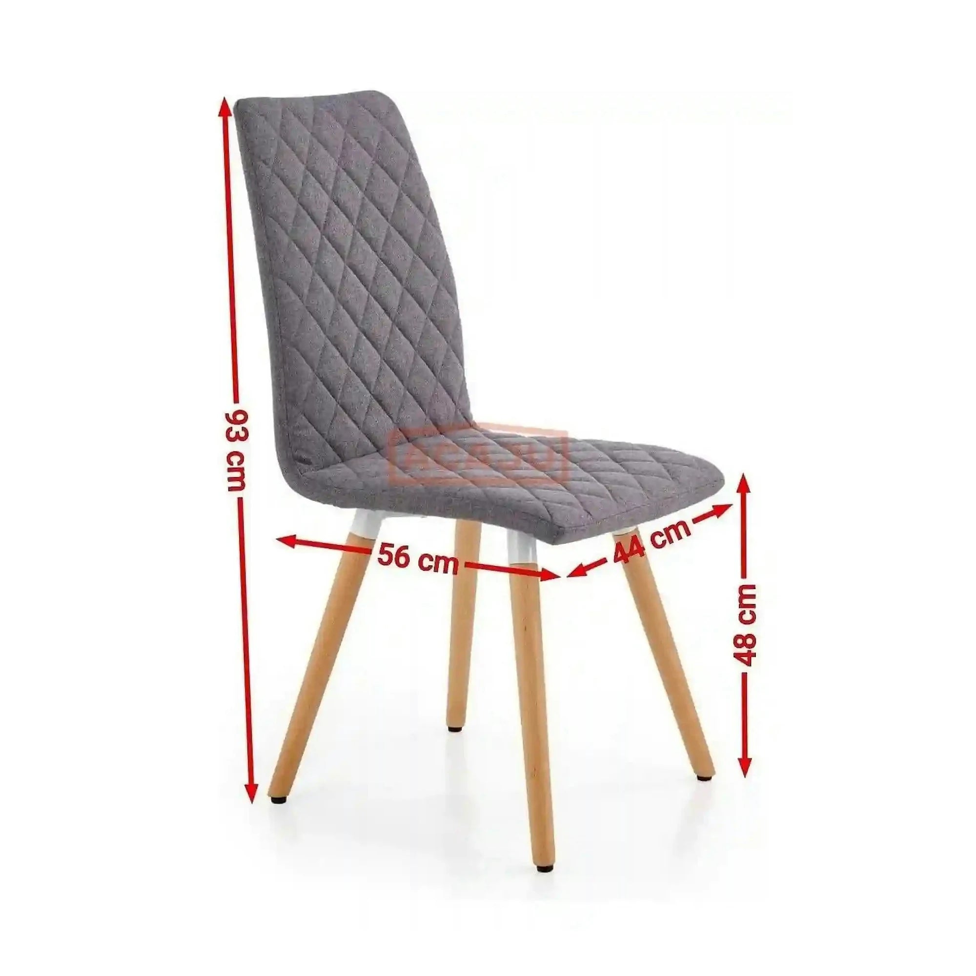 Scaun sufragerie K282, gri/stejar, stofa clasica/lemn, 44X56X93 CM