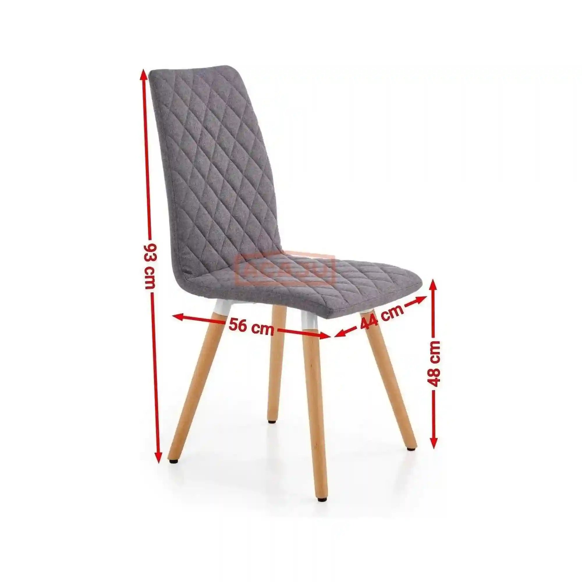 Scaun sufragerie K282, gri/stejar, stofa clasica/lemn, 44X56X93 CM