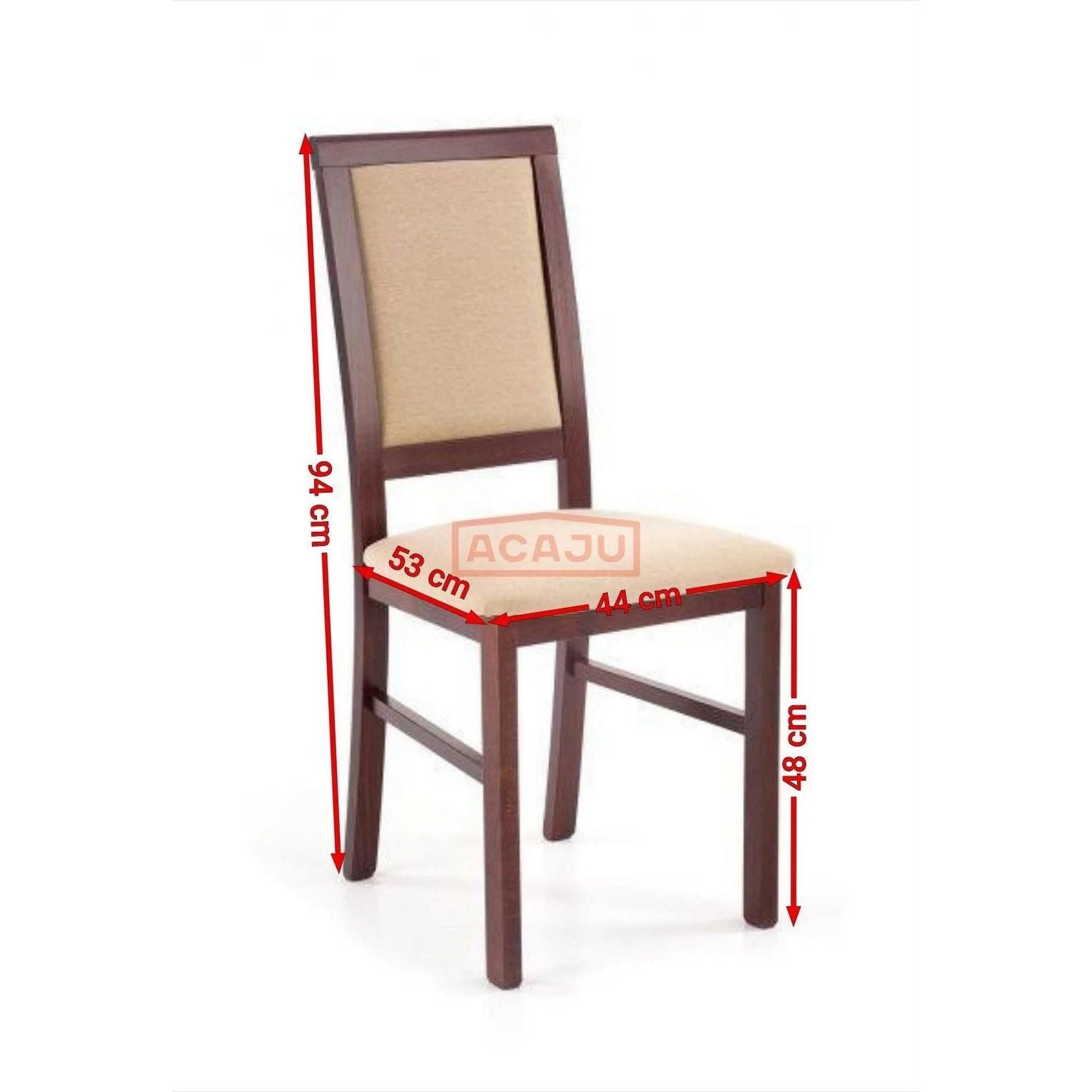 Scaun SYLWEK BIS, bej/nuc inchis, stofa clasica/lemn de fag, 44x53x94 cm