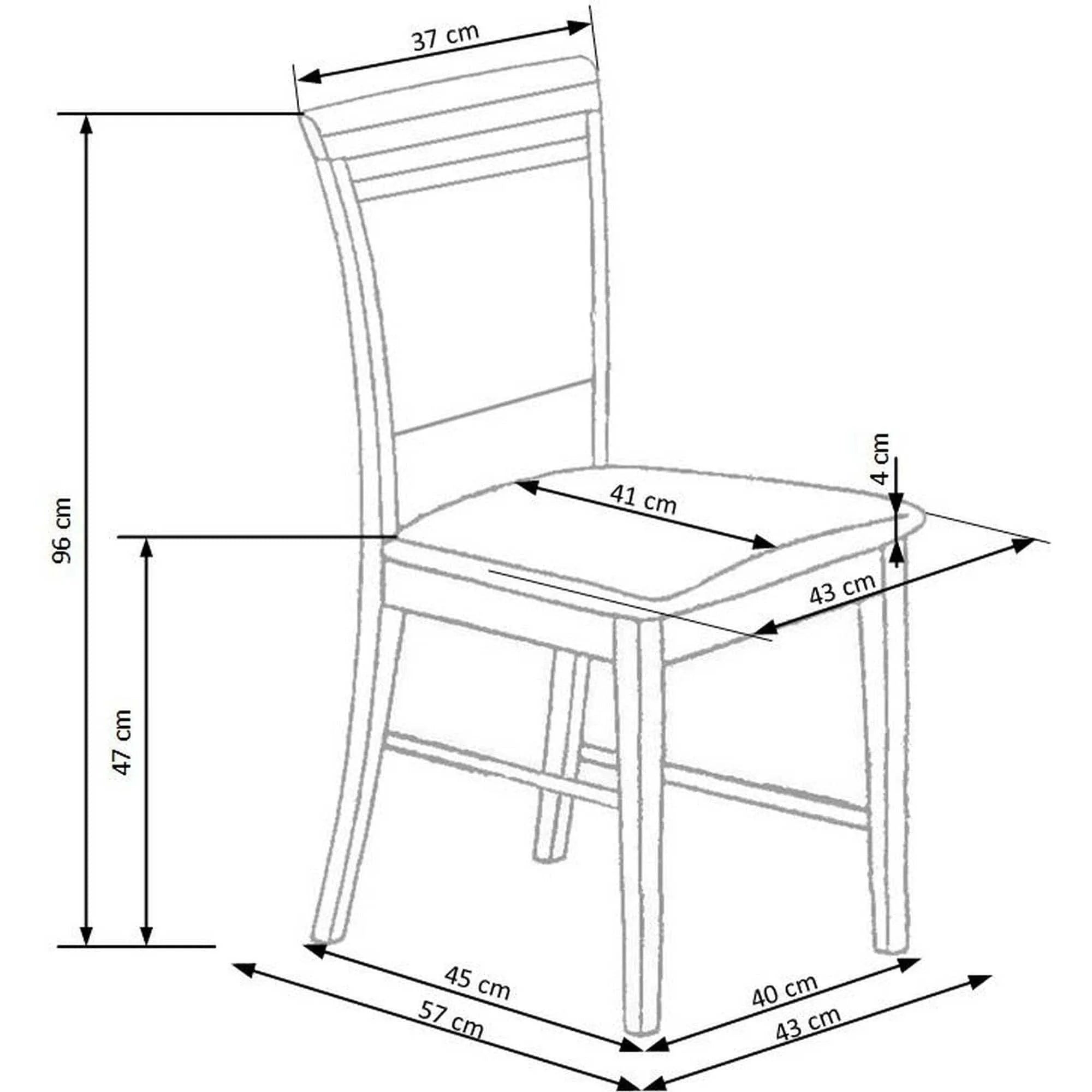 Scaun SYLWEK, gri/alb, stofa clasica/lemn, 43X56X96 cm