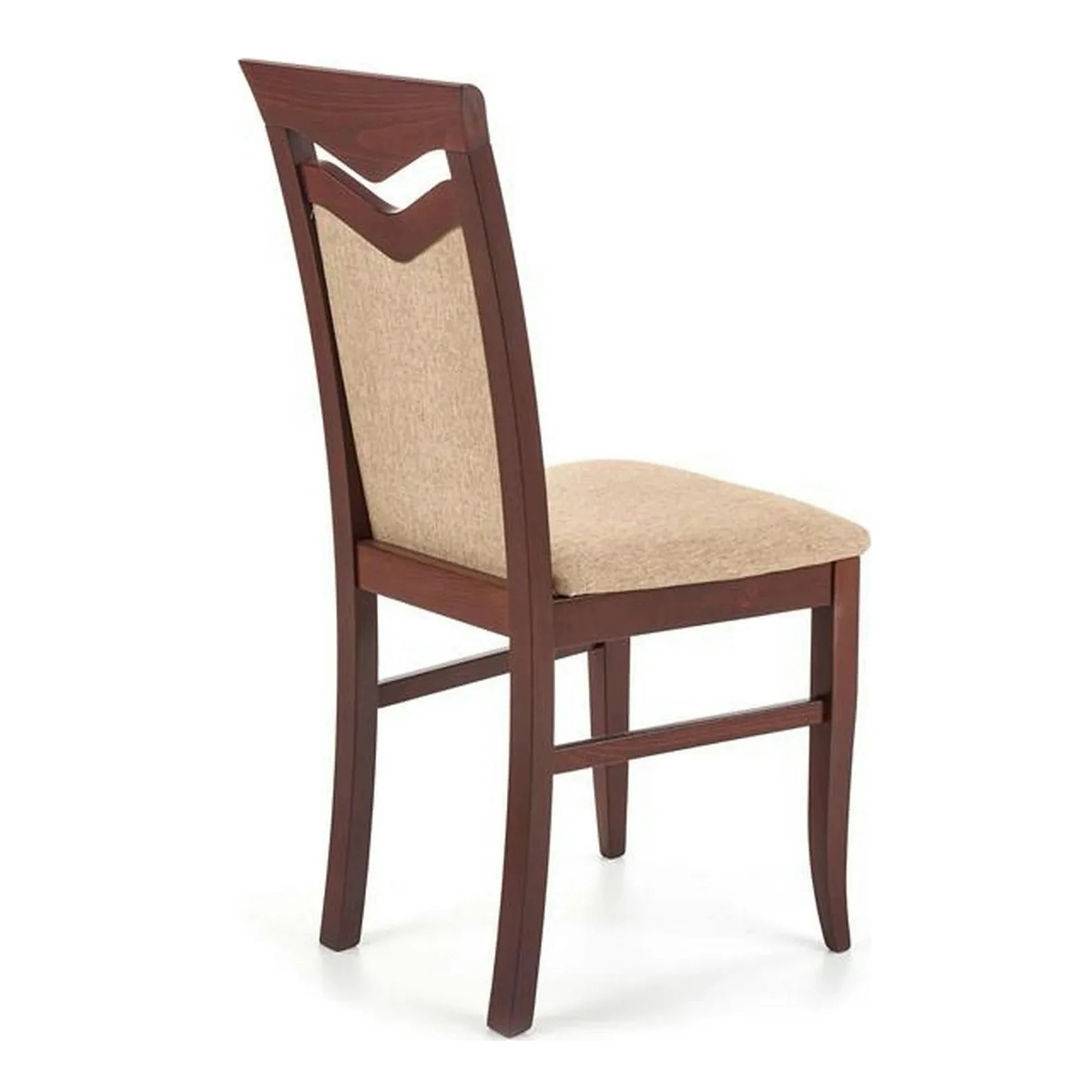 Scaun tapitat CITRONE, bej/nuc, stofa clasica/lemn, 44x43x96 cm