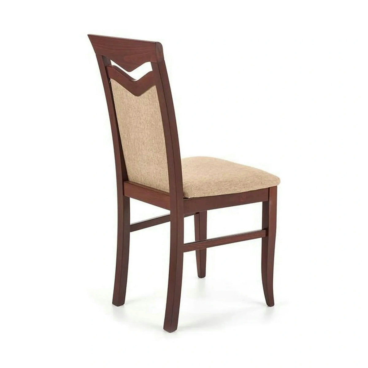 Scaun tapitat CITRONE, bej/nuc, stofa clasica/lemn, 44x43x96 cm