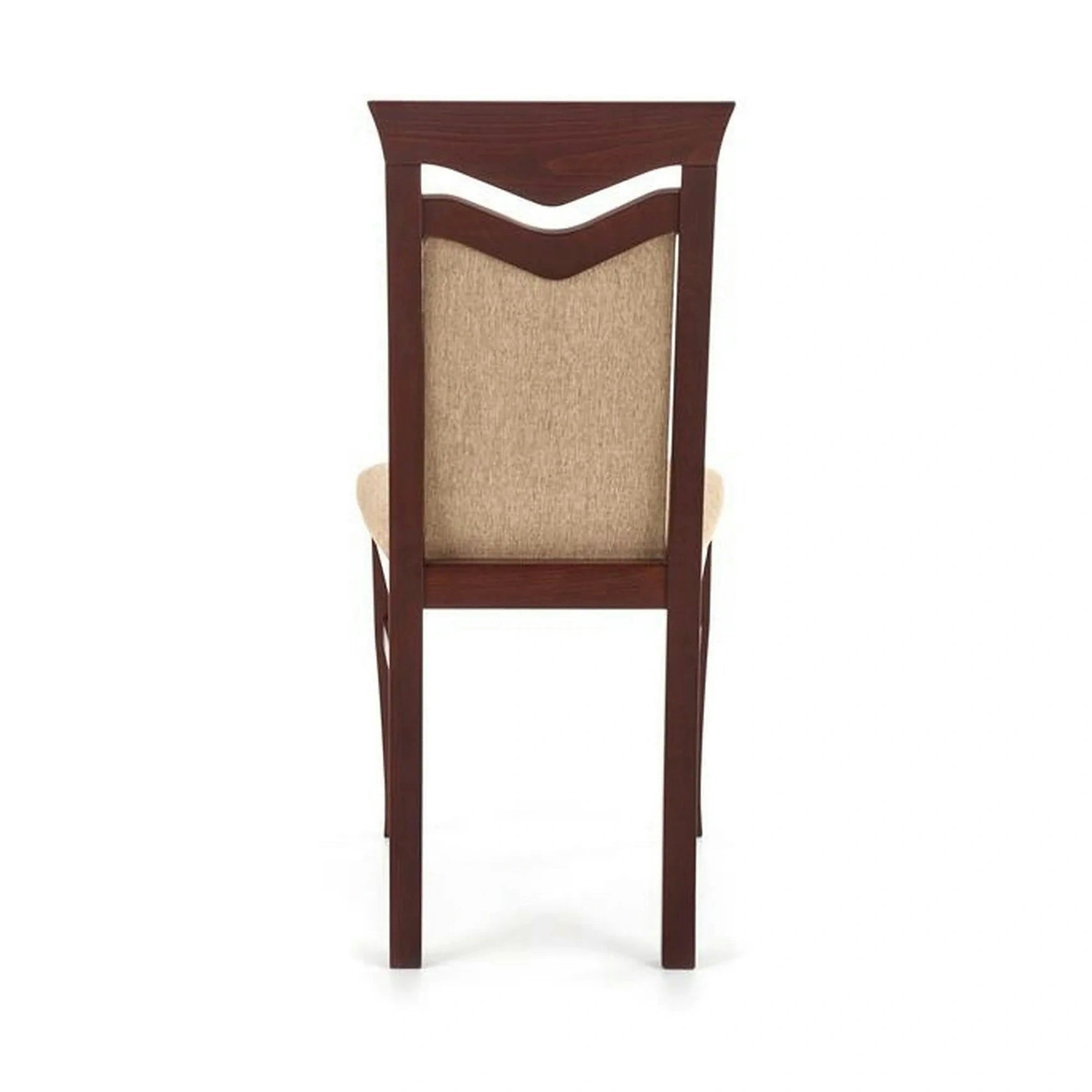 Scaun tapitat CITRONE, bej/nuc, stofa clasica/lemn, 44x43x96 cm