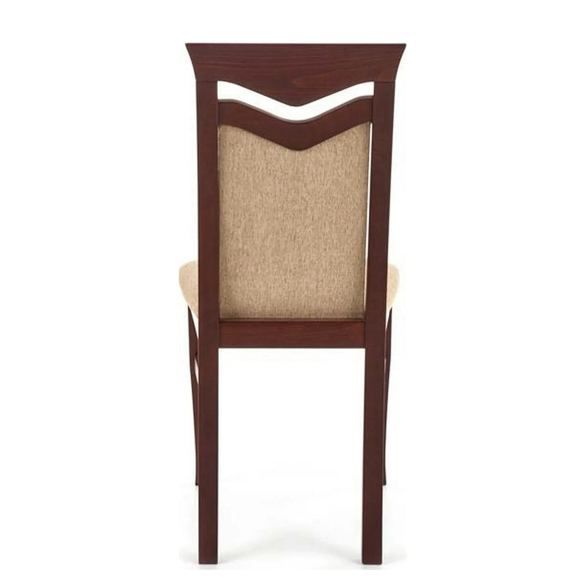 Scaun tapitat CITRONE, bej/nuc, stofa clasica/lemn, 44x43x96 cm