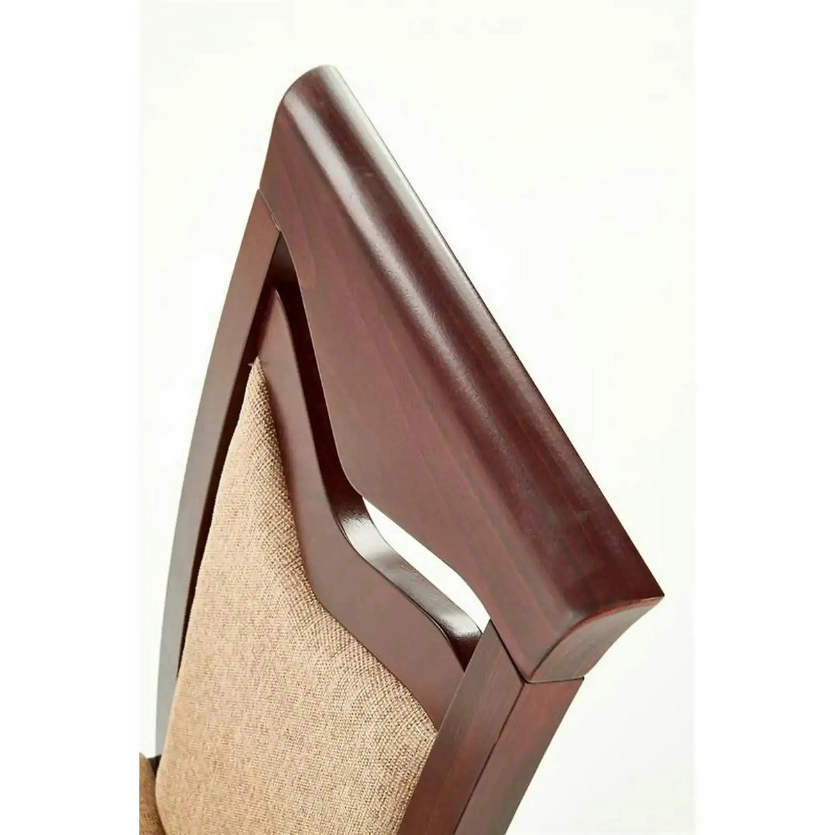 Scaun tapitat CITRONE, bej/nuc, stofa clasica/lemn, 44x43x96 cm