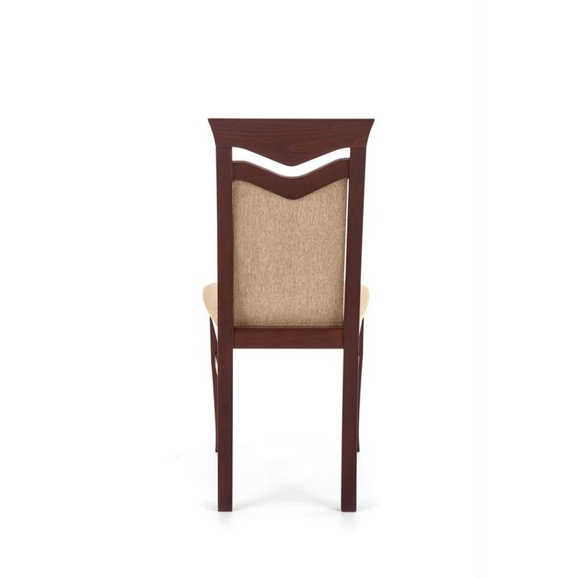 Scaun tapitat CITRONE, bej/nuc, stofa clasica/lemn, 44x43x96 cm