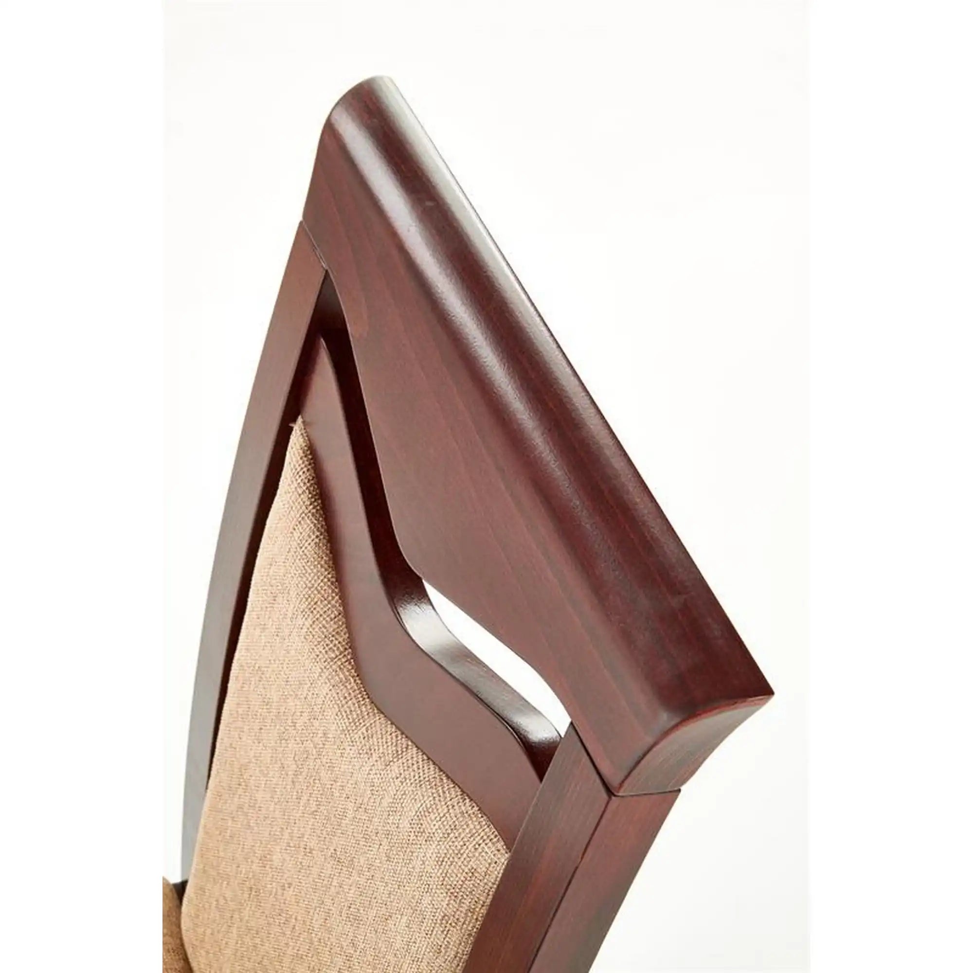 Scaun tapitat CITRONE, bej/nuc, stofa clasica/lemn, 44x43x96 cm