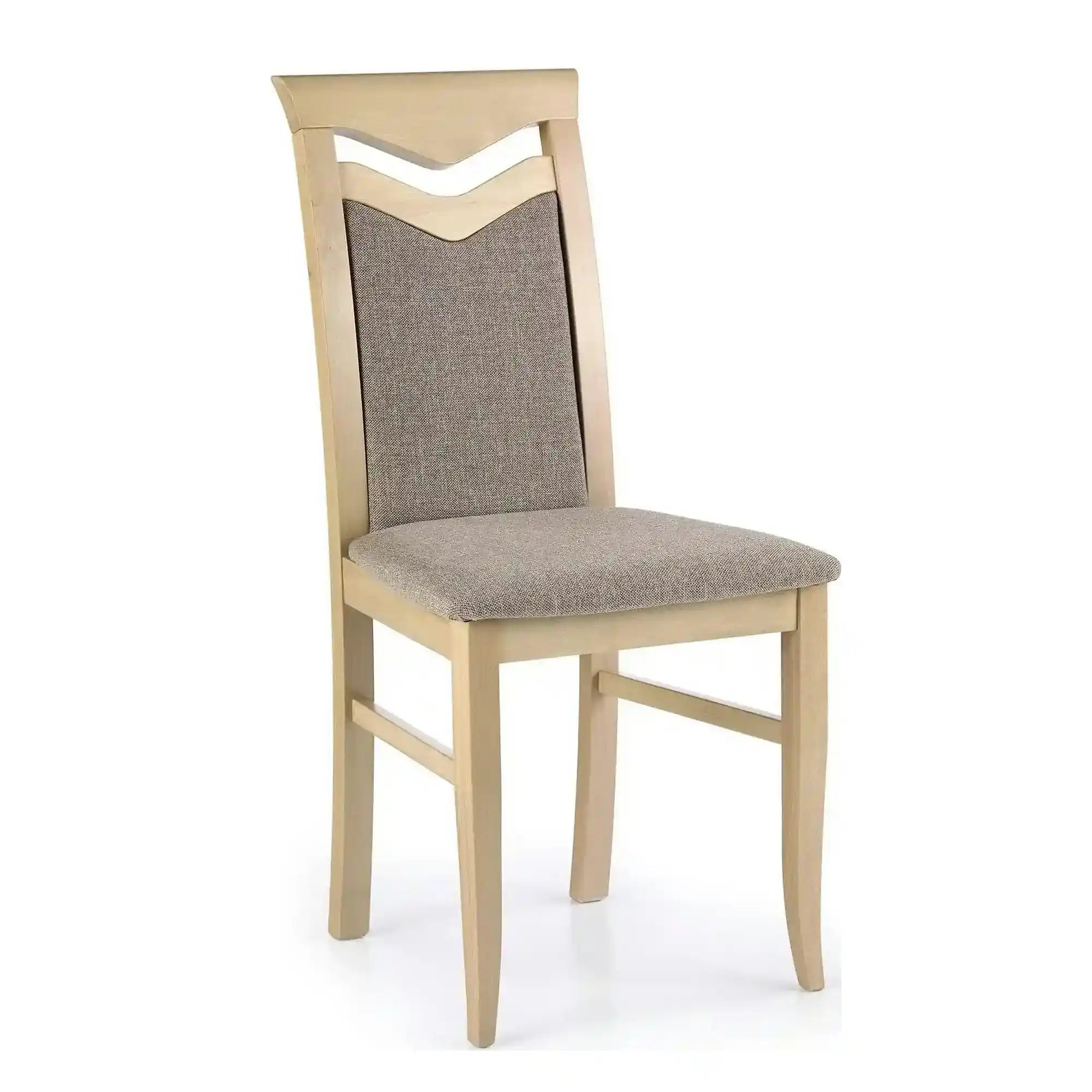 Scaun tapitat Citrone, gri/stejar sonoma, stofa clasica/lemn de fag, 44X43X96 CM